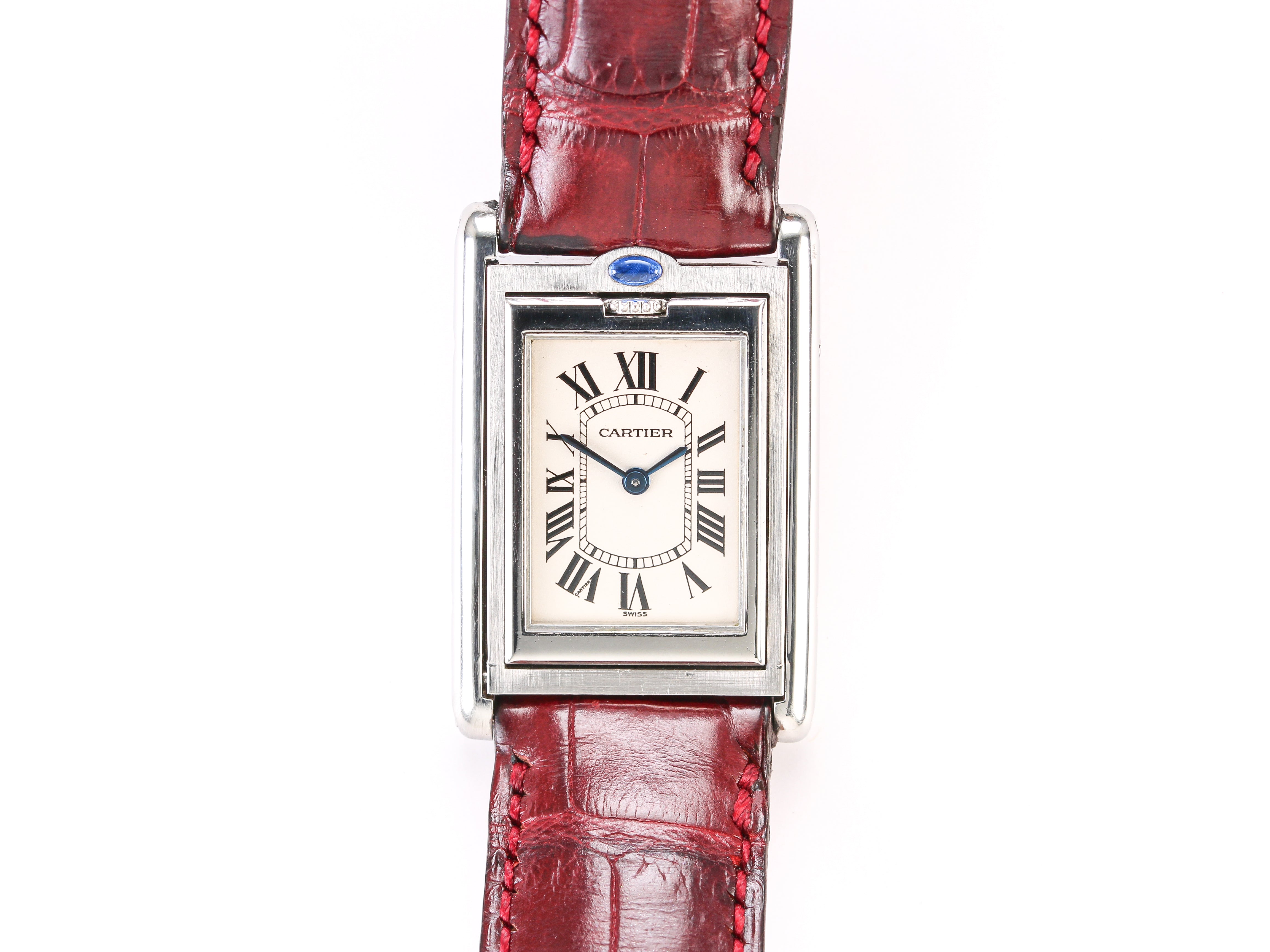Cartier Tank Basculante '2405' in Leather Strap