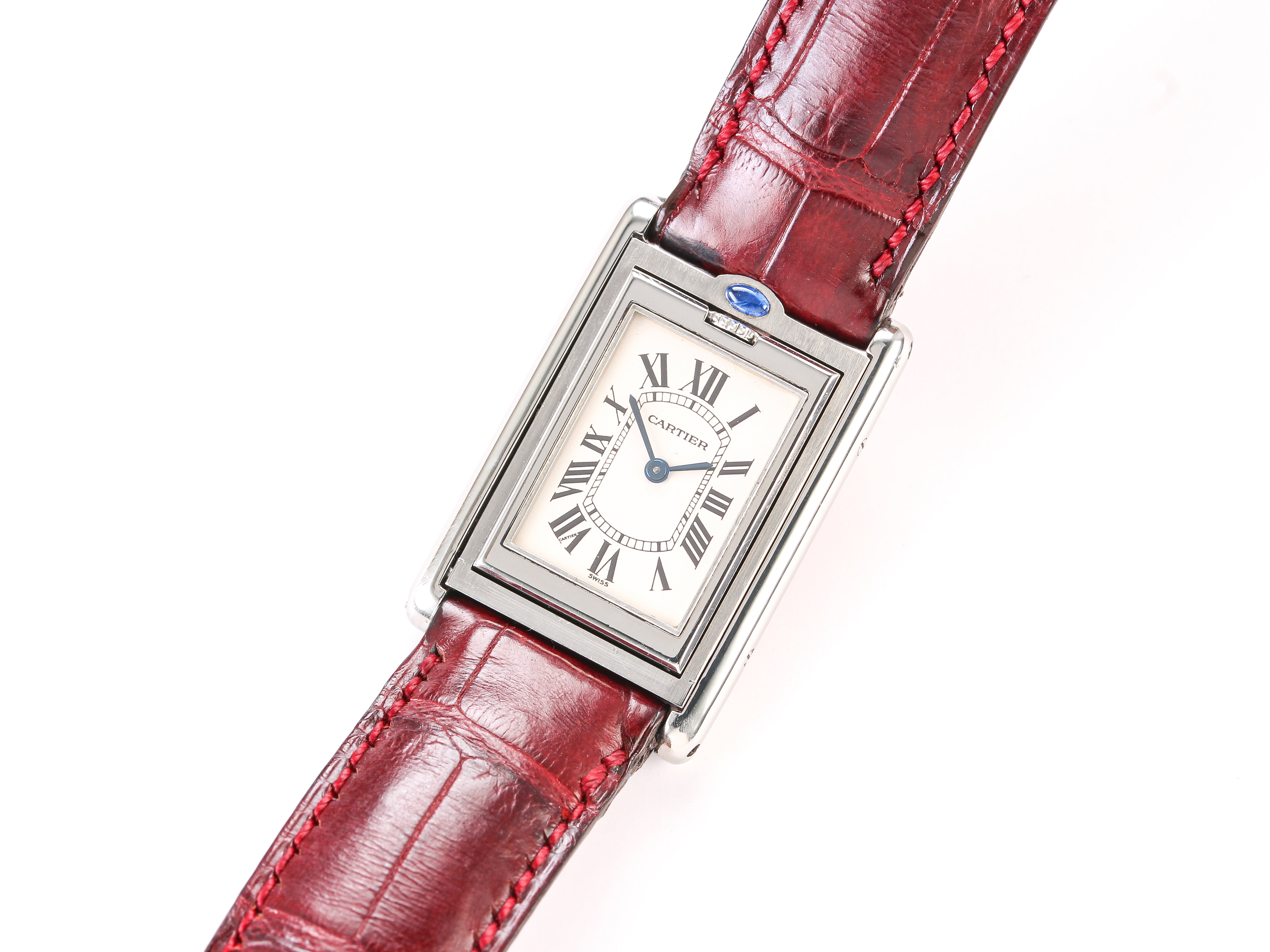 Cartier Tank Basculante '2405' in Leather Strap