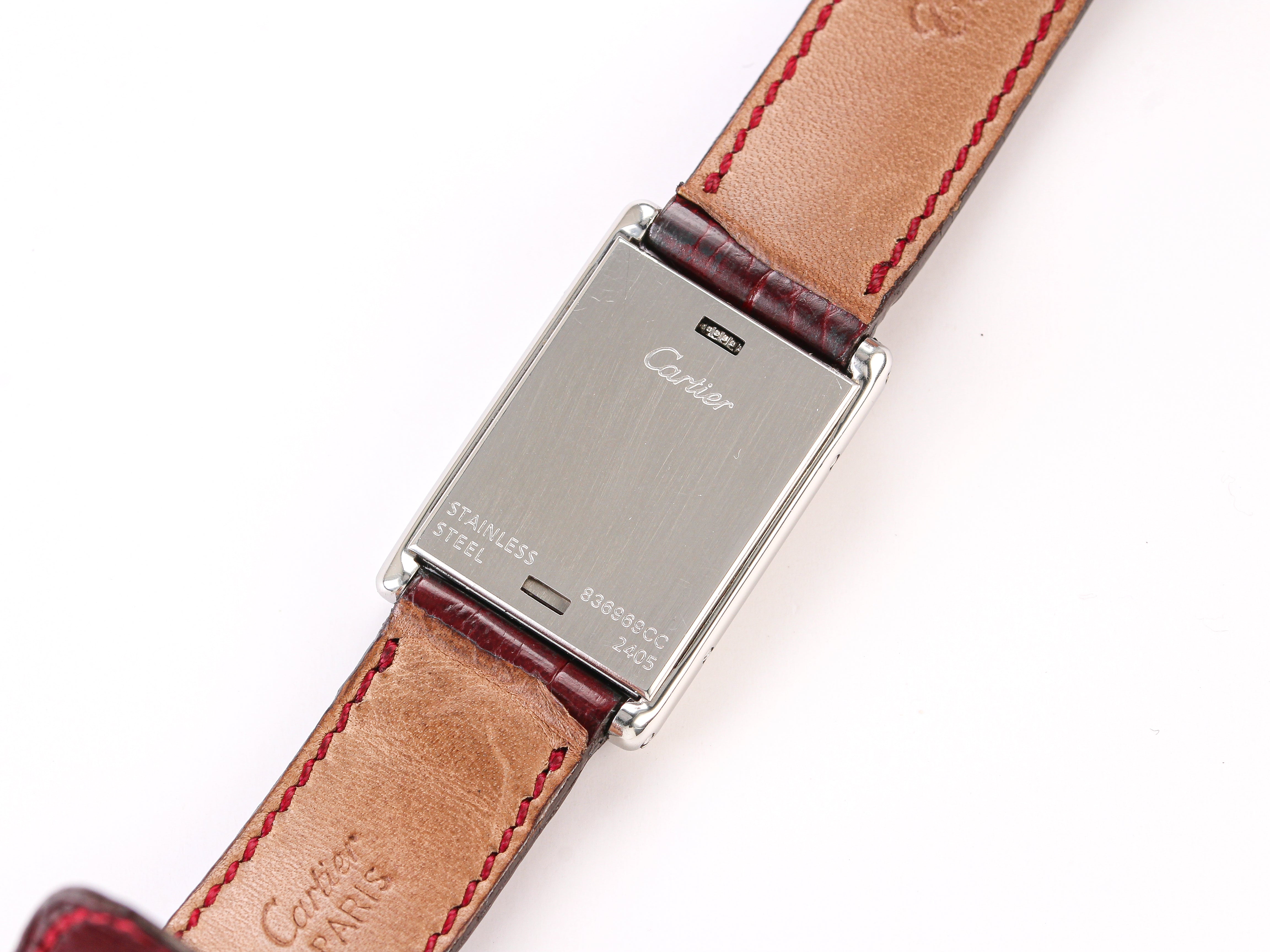 Cartier Tank Basculante '2405' in Leather Strap