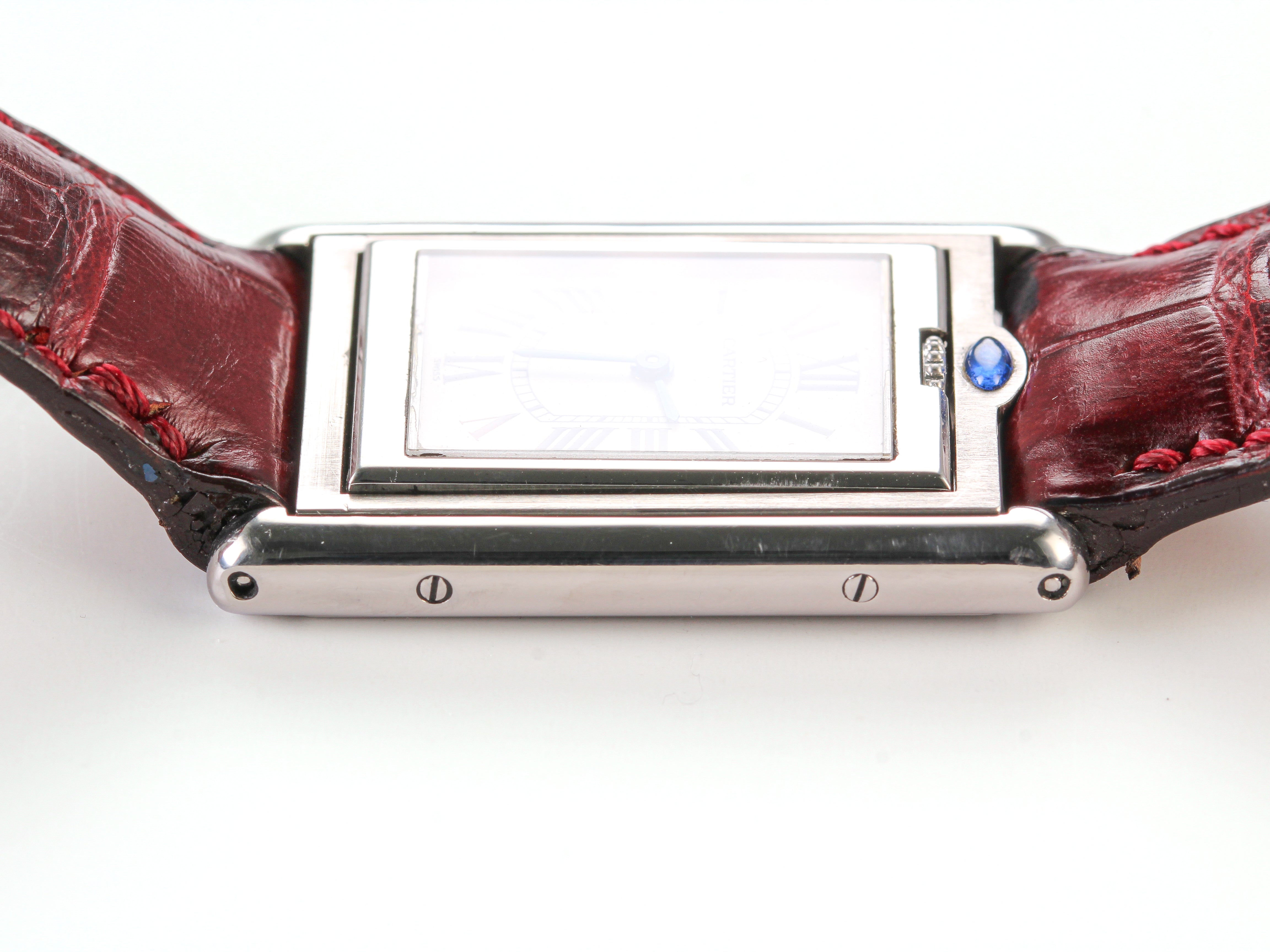 Cartier Tank Basculante '2405' in Leather Strap