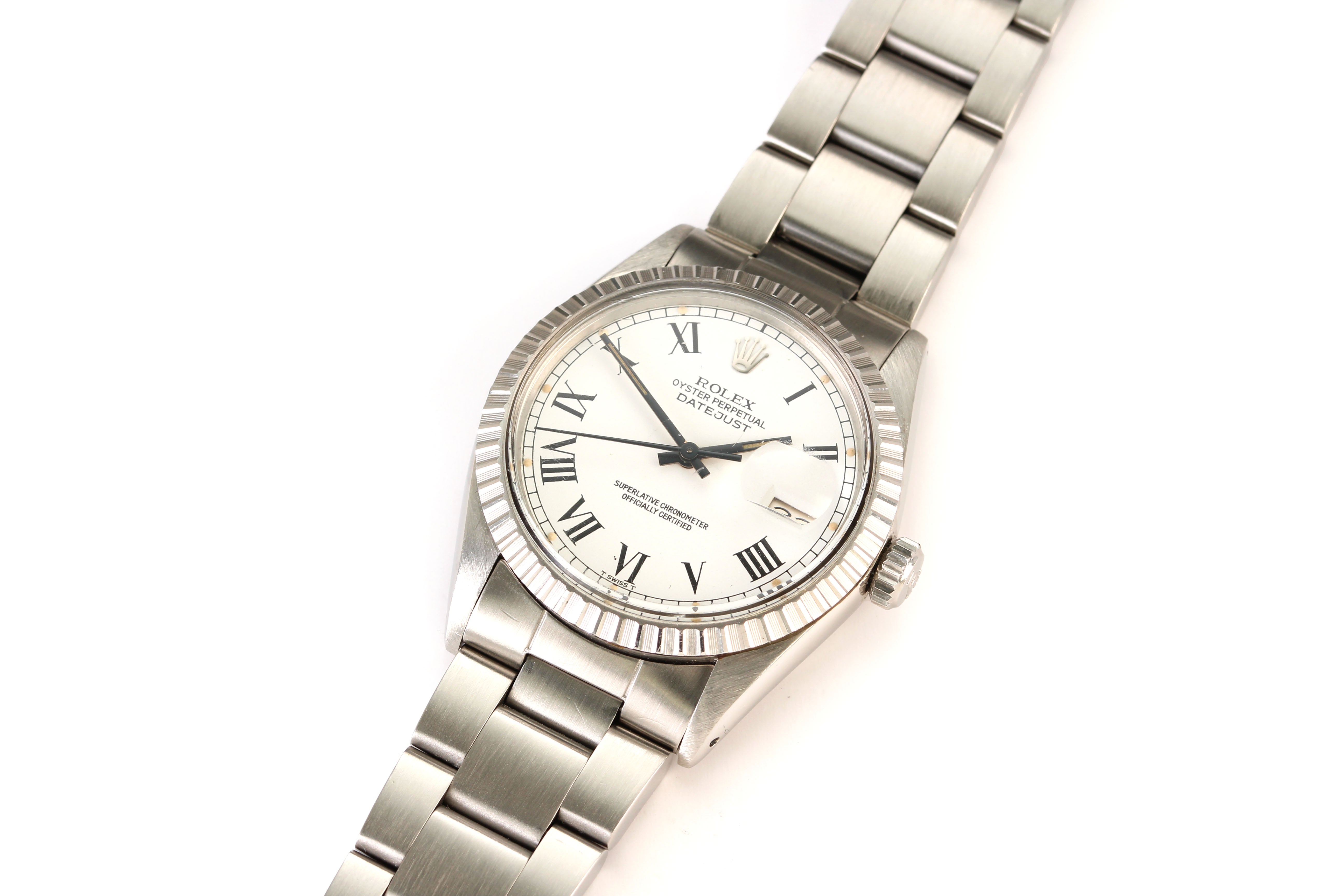 Rolex Datejust 36mm '16030' White Buckley Dial Steel
