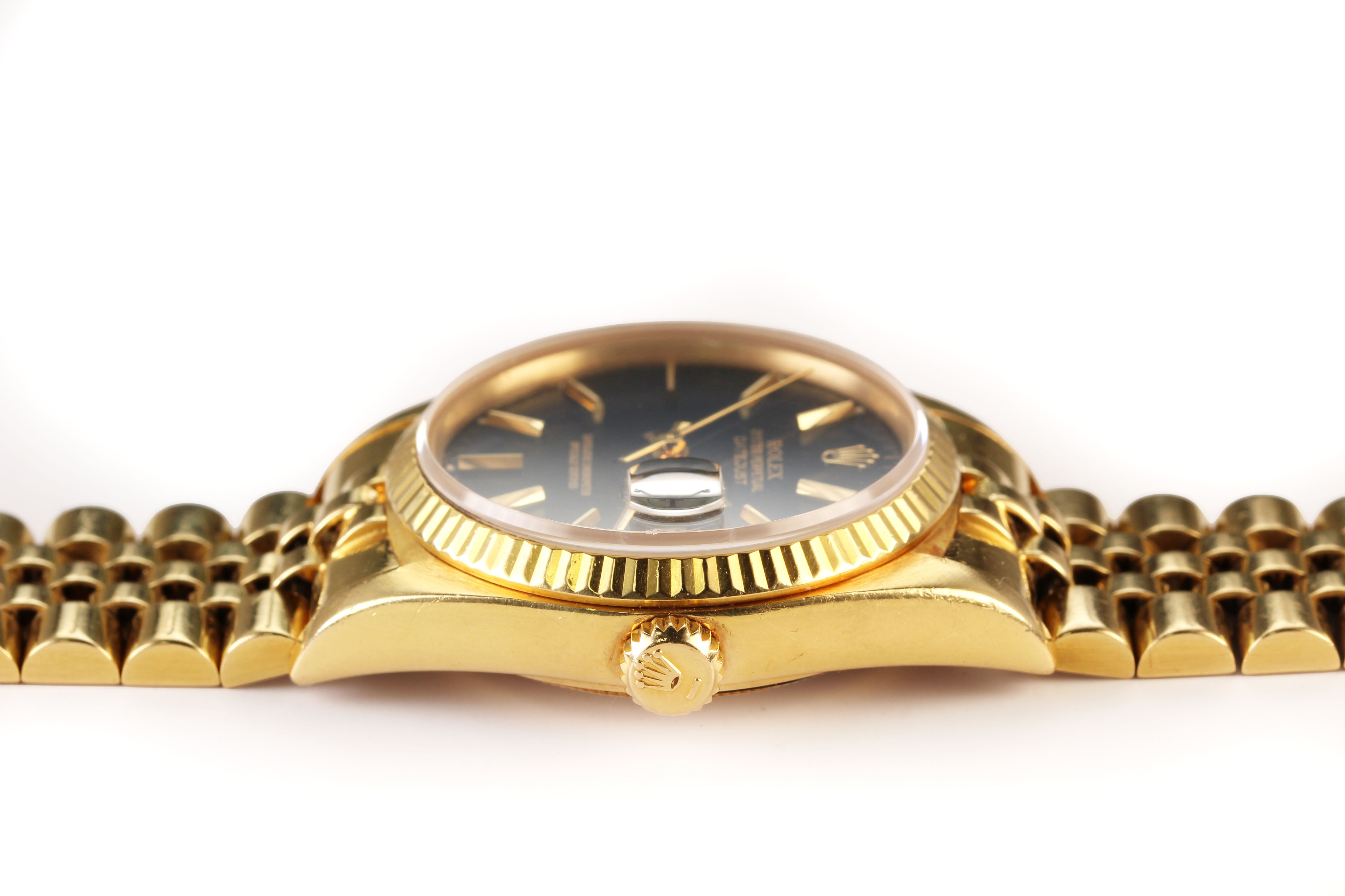 Rolex Datejust 36mm '16018' Blue Dial 18K Yellow Gold