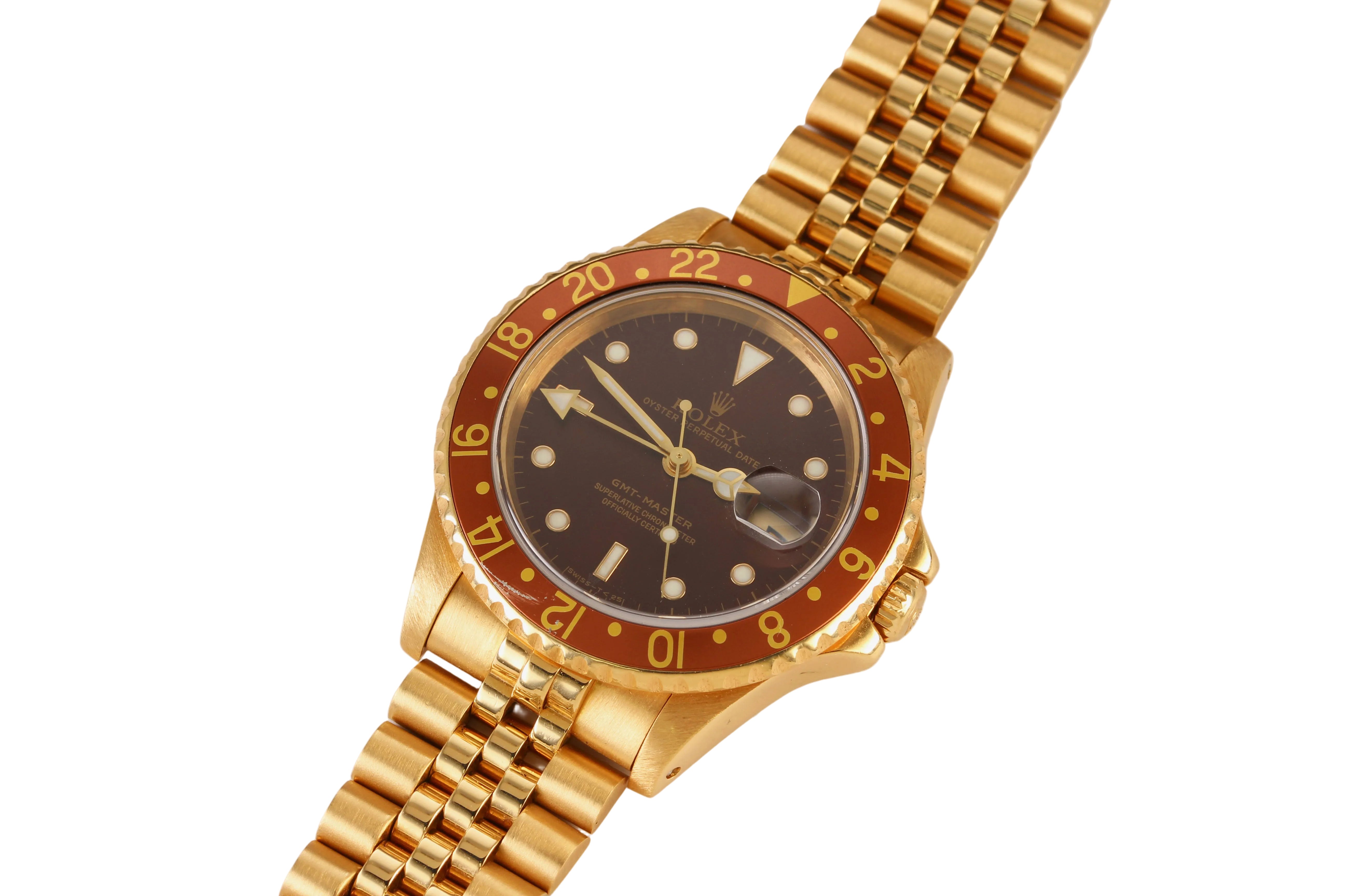 Rolex GMT-Master 40mm '16718' Root Beer 18K Yellow Gold