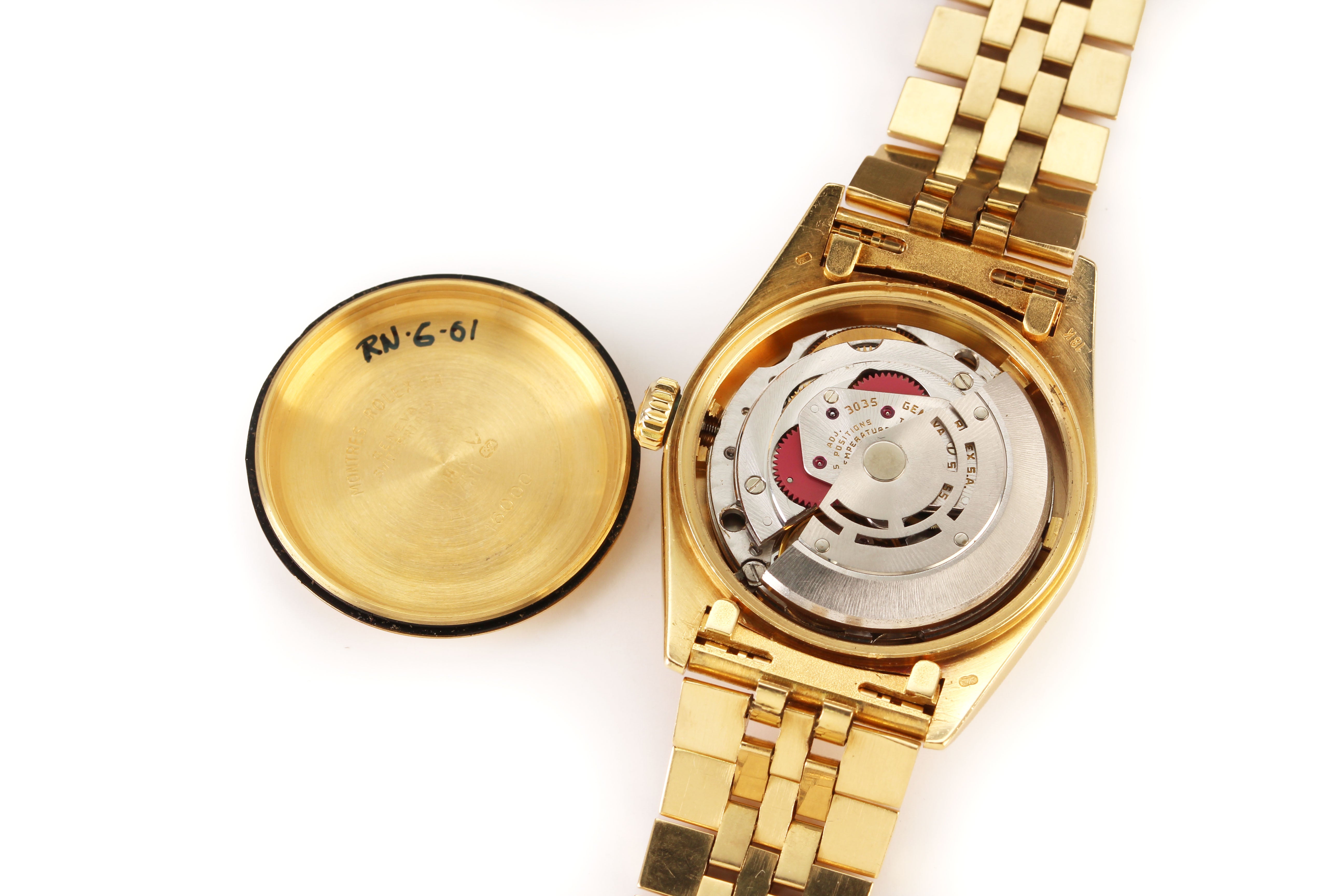 Rolex Datejust 36mm '16018' Blue Dial 18K Yellow Gold