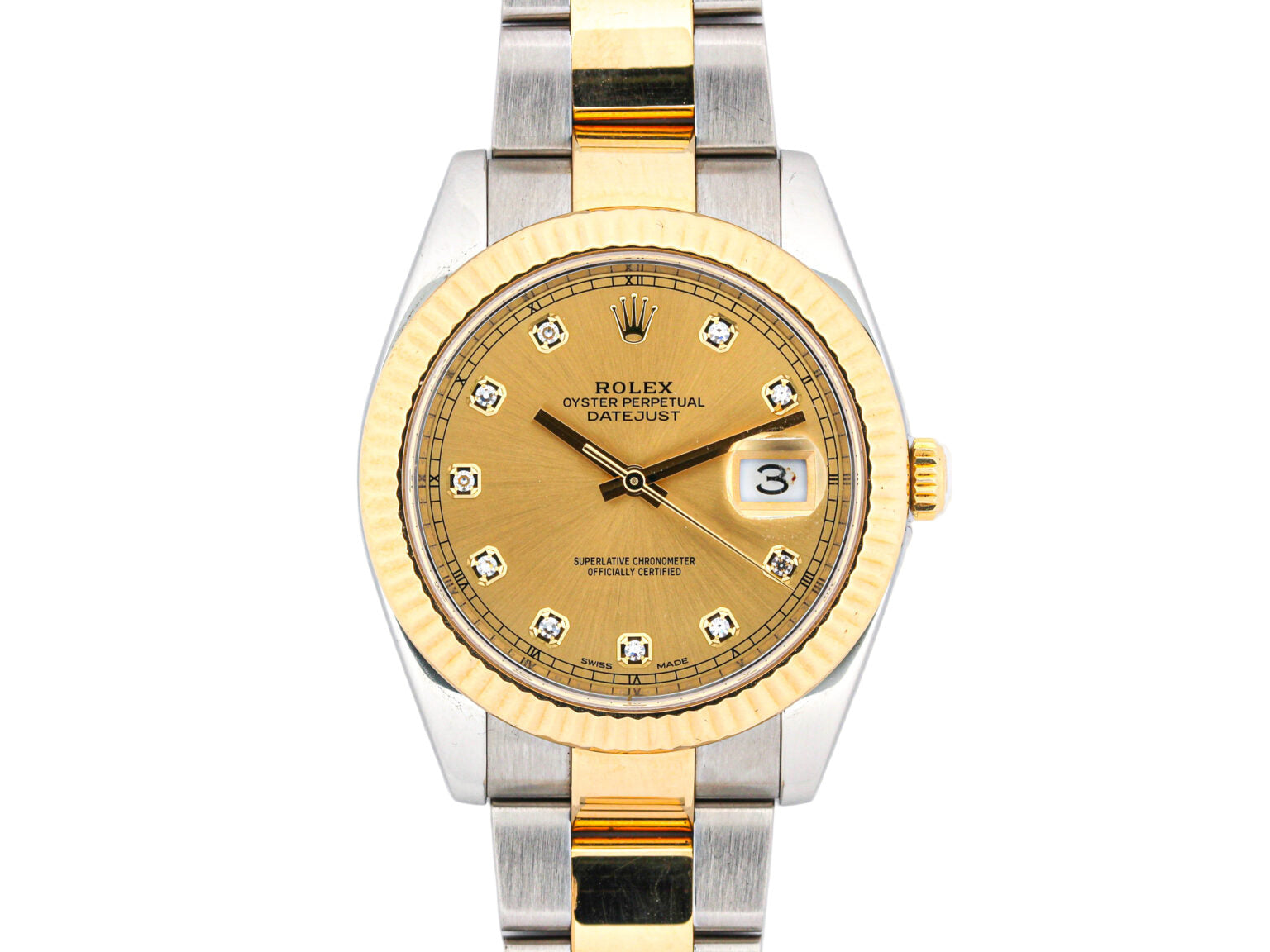 Rolex Datejust 41mm ‘126333’ Champagne Diamond Dial Steel & 18K Yellow Gold w/ Papers