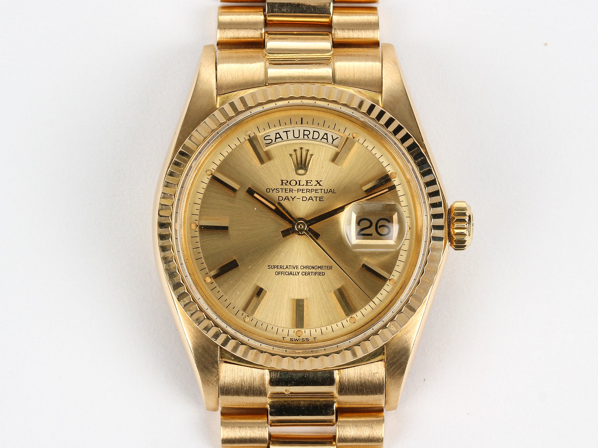 Rolex Day-Date 1803 Champagne Dial in Yellow Gold with Folded Clasp Bracelet