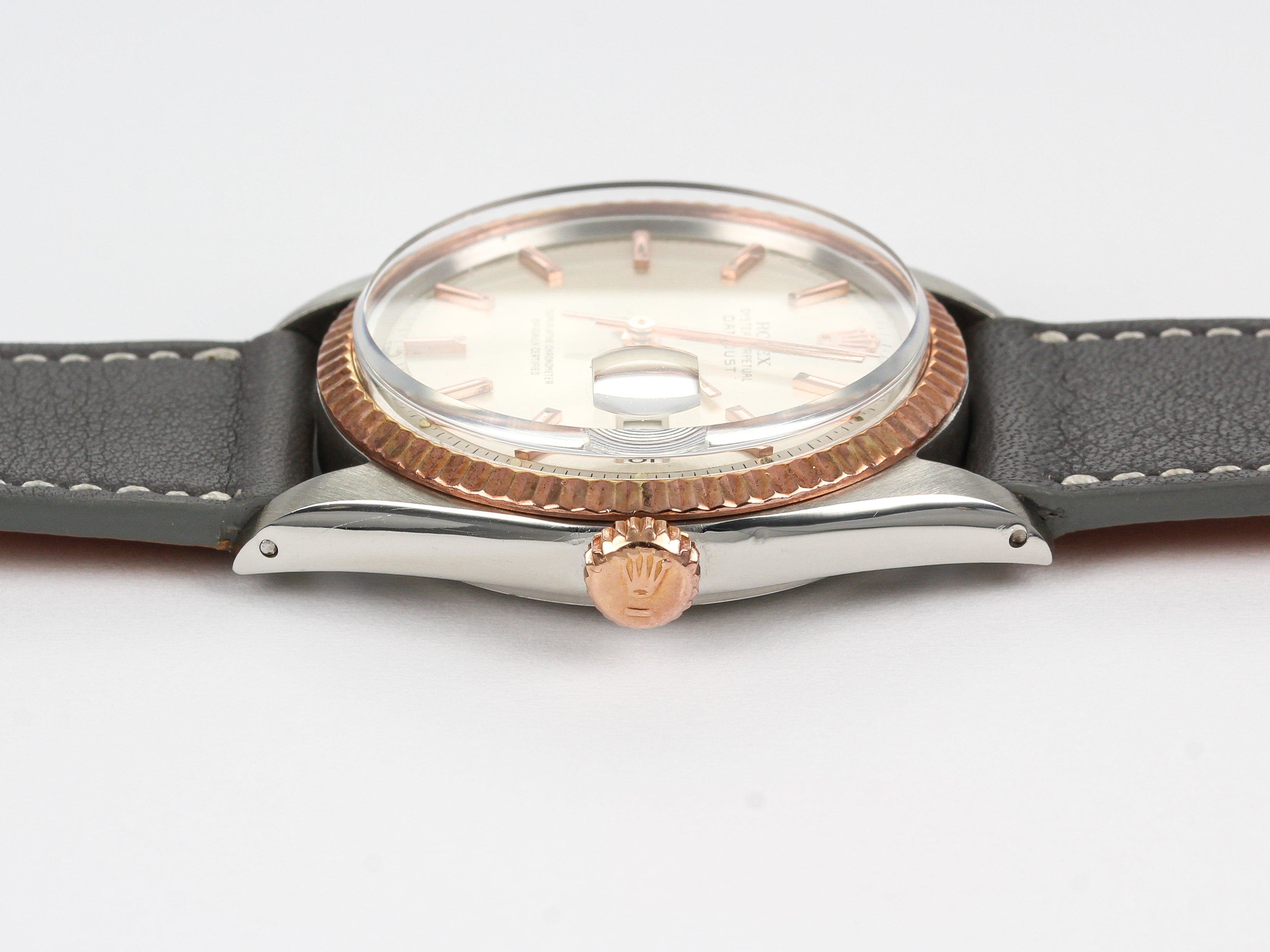 Rolex Datejust 1601 in Steel & Gold on Leather Strap