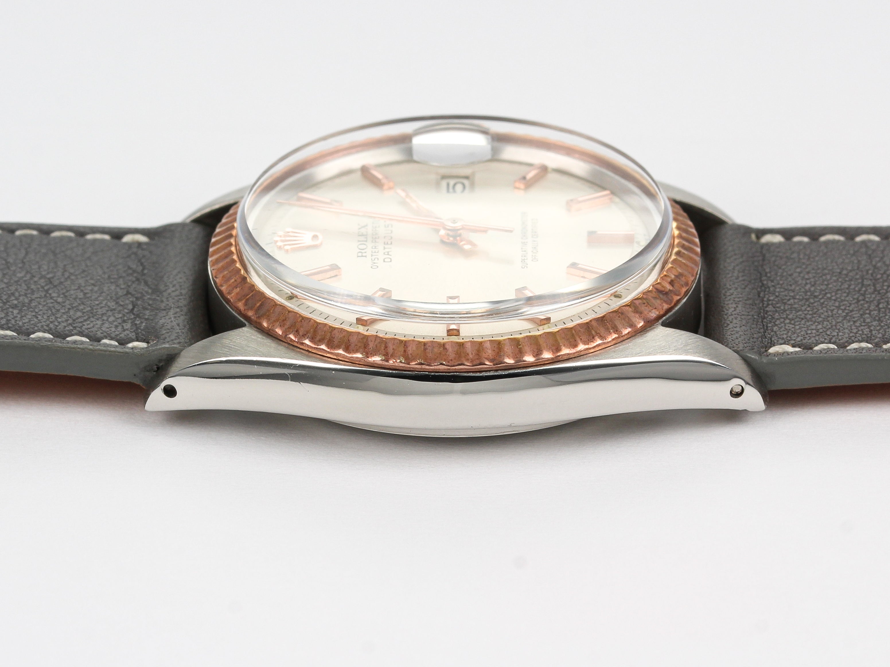 Rolex Datejust 1601 in Steel & Gold on Leather Strap