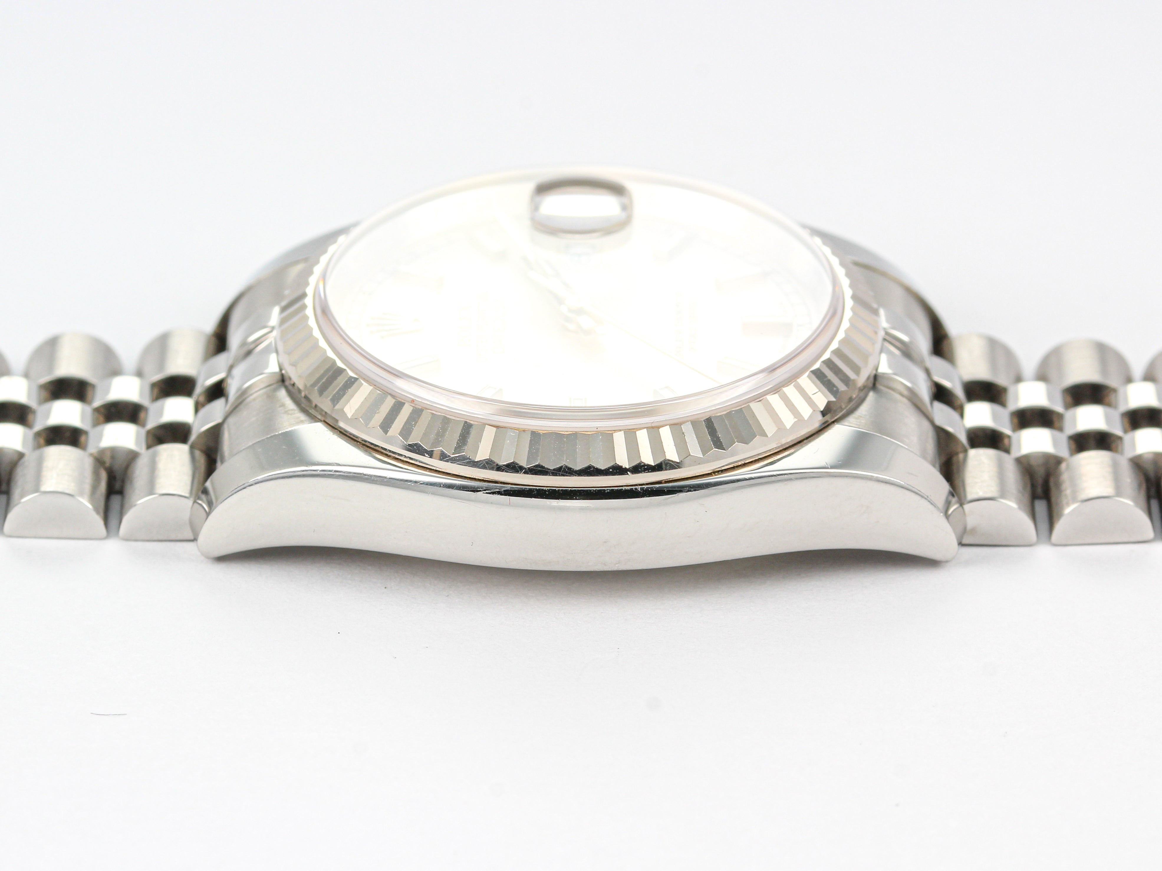 Rolex Datejust 116234 Silver Stick Dial on Jubilee Hidden Clasp Bracelet with Papers