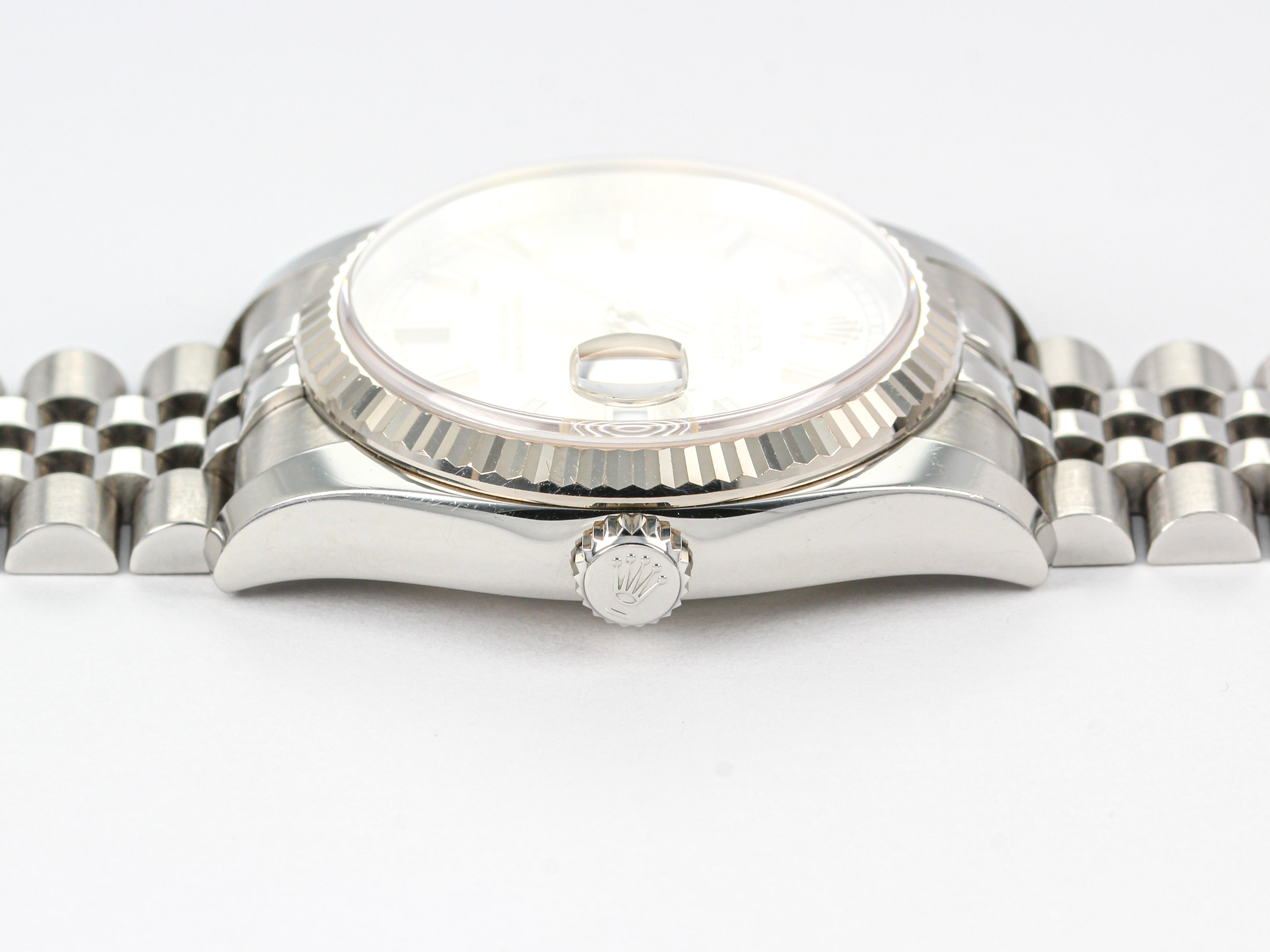 Rolex Datejust 116234 Silver Stick Dial on Jubilee Hidden Clasp Bracelet with Papers