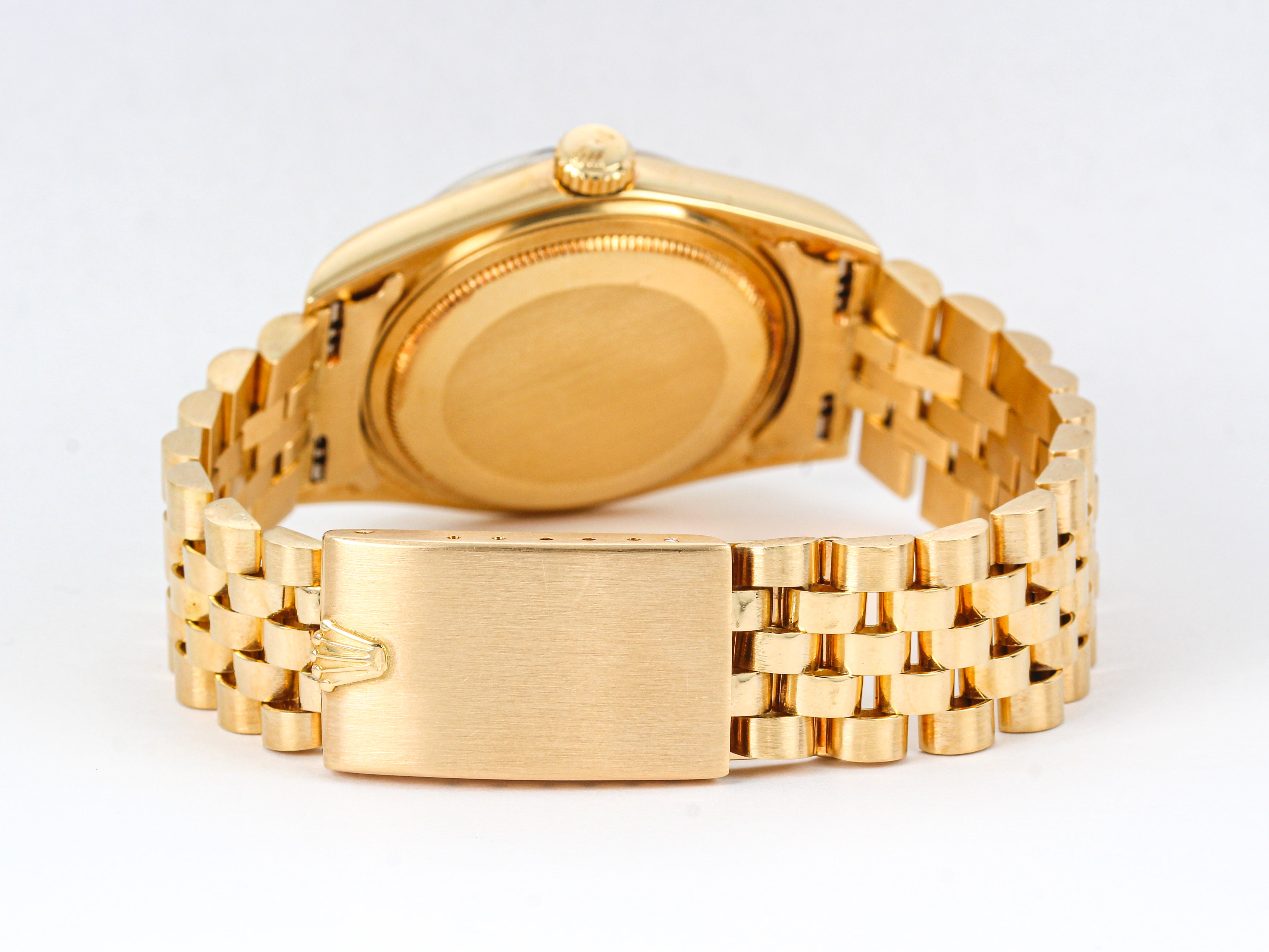 Rolex Datejust 1601 Black Dial in Yellow Gold with Big Logo Bracelet