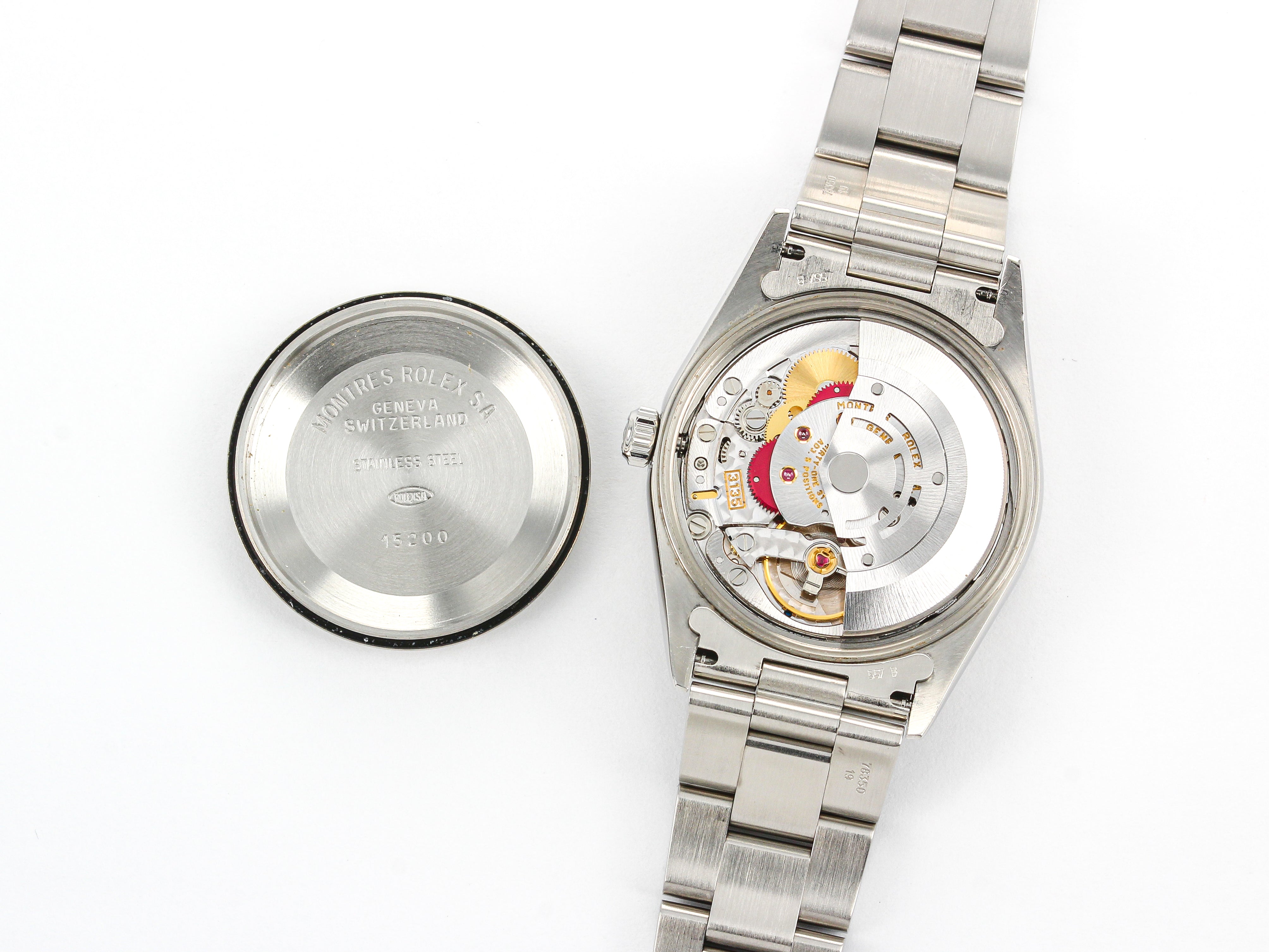 Rolex Date 15210 White Dial in Steel Case and Bracelet with Papers
