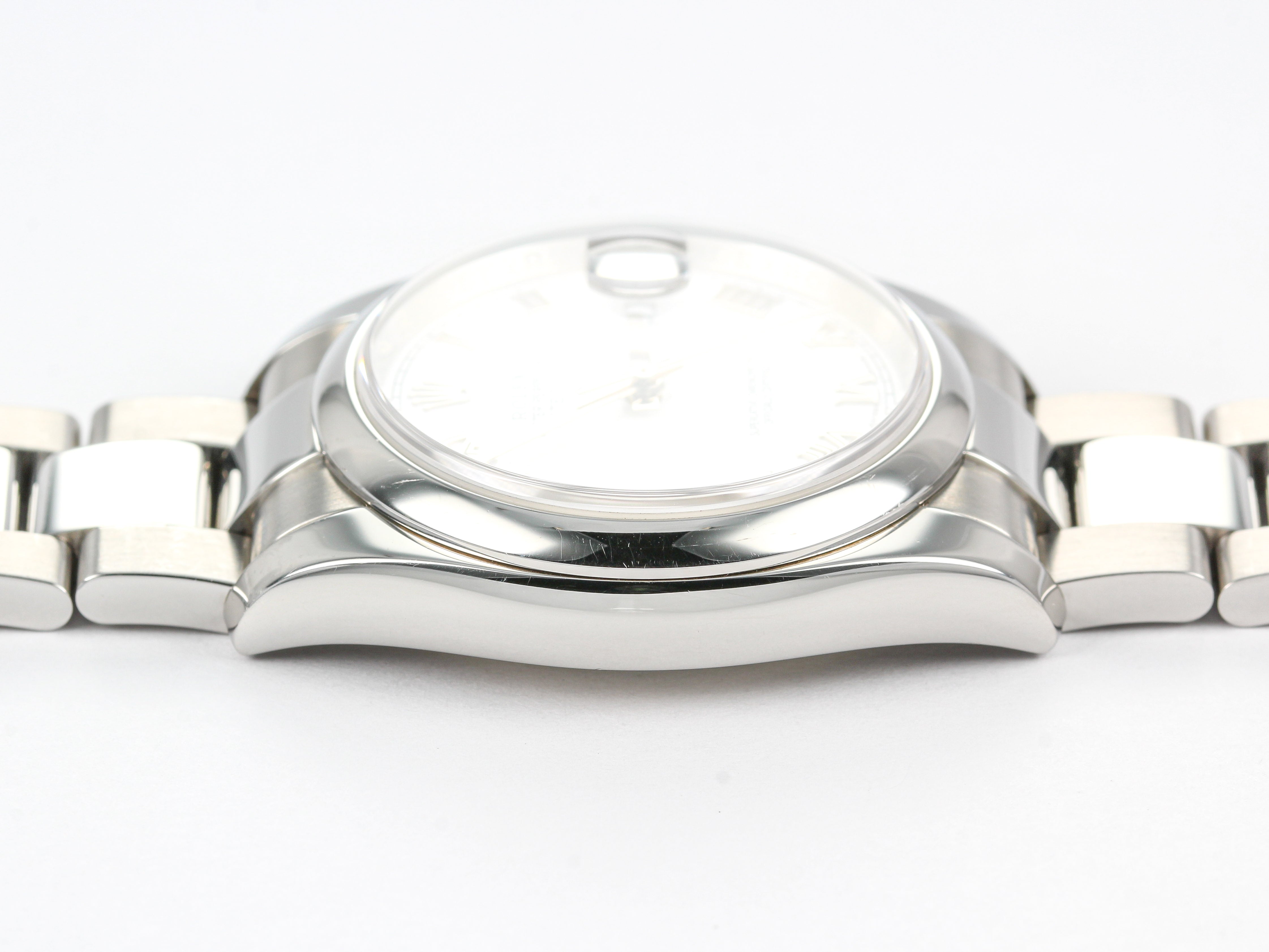 Rolex Datejust 116200 Smooth Bezel with White Roman Numeral Dial on Oyster Bracelet with Papers