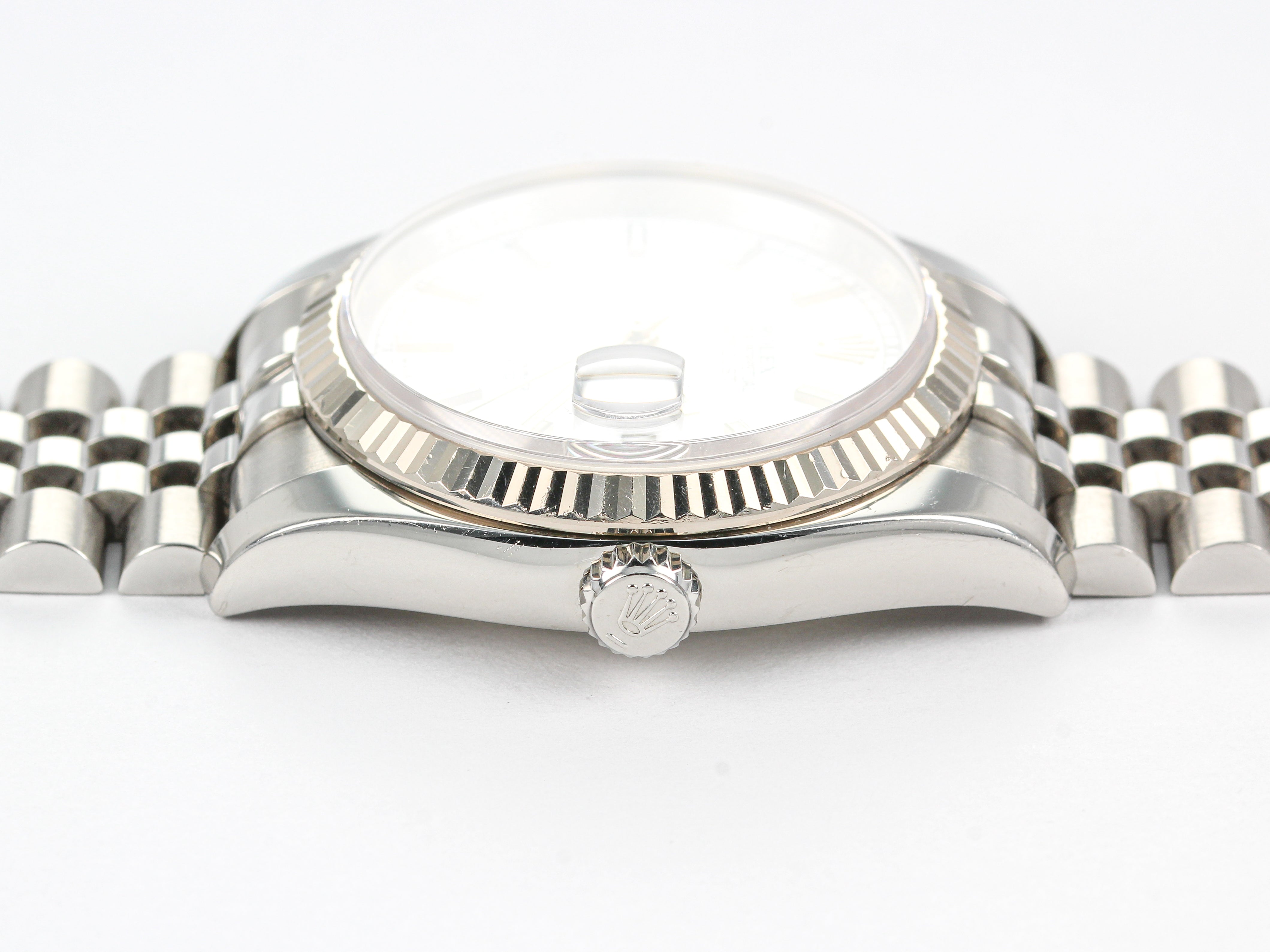 Rolex Datejust 116234 with White Stick Dial on Jubilee Hidden Clasp Bracelet