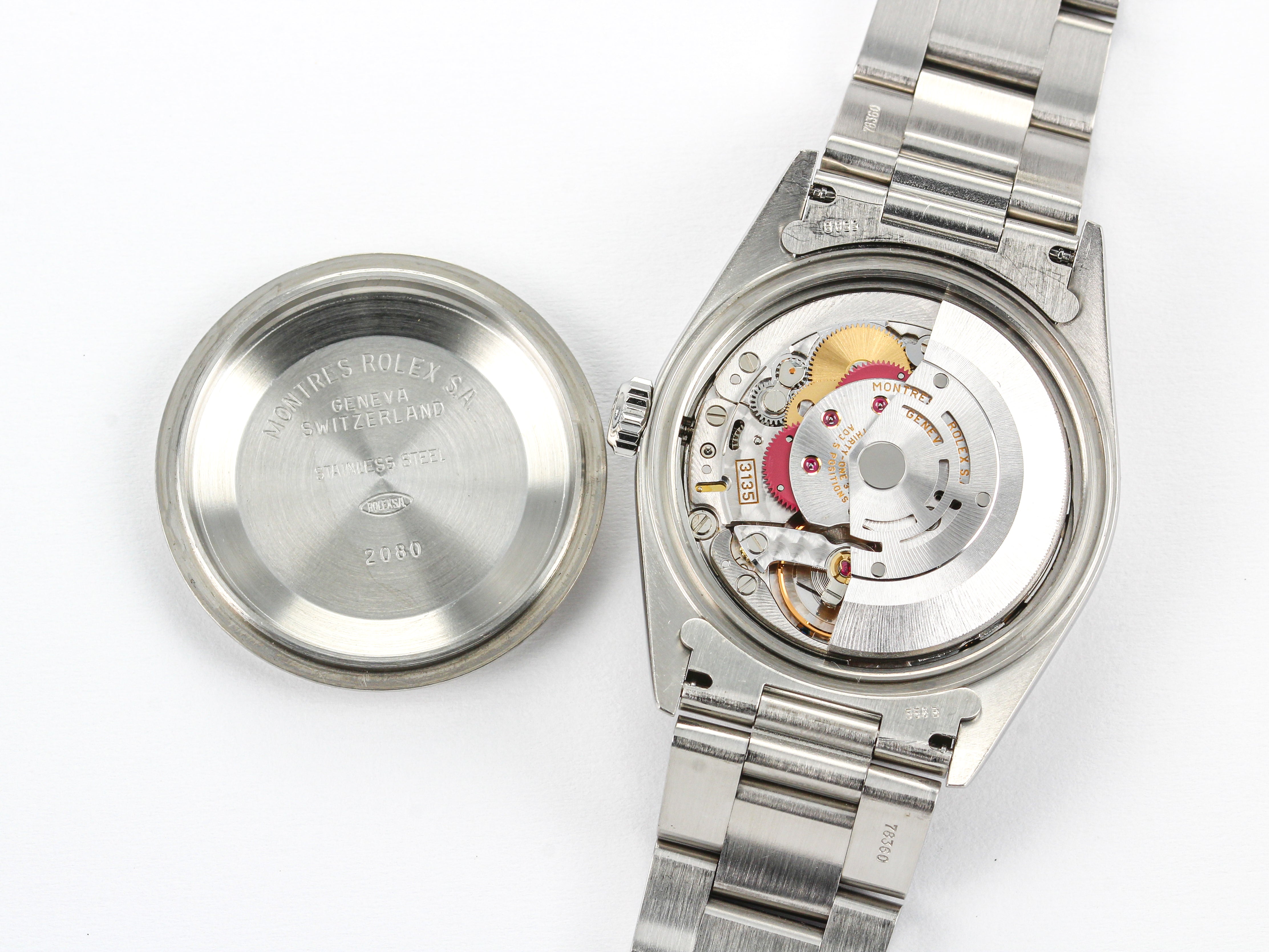 Rolex Datejust 16200 Smooth Bezel with White Roman Numeral Dial on Oyster Bracelet