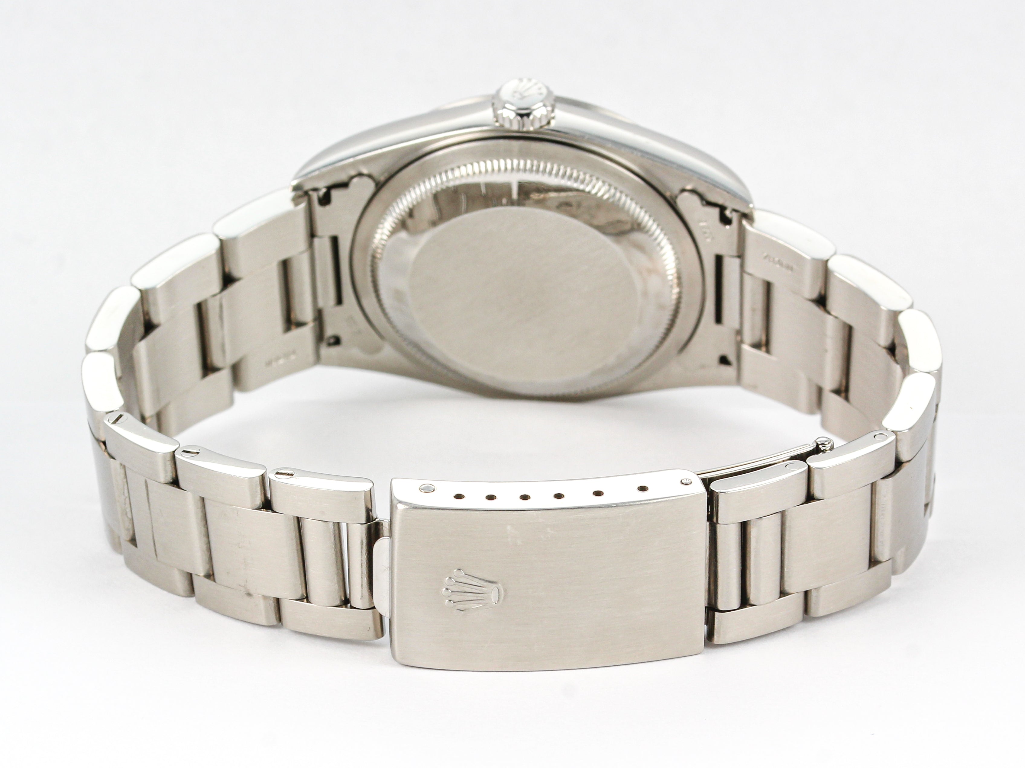 Rolex Datejust 16200 Smooth Bezel with White Roman Numeral Dial on Oyster Bracelet