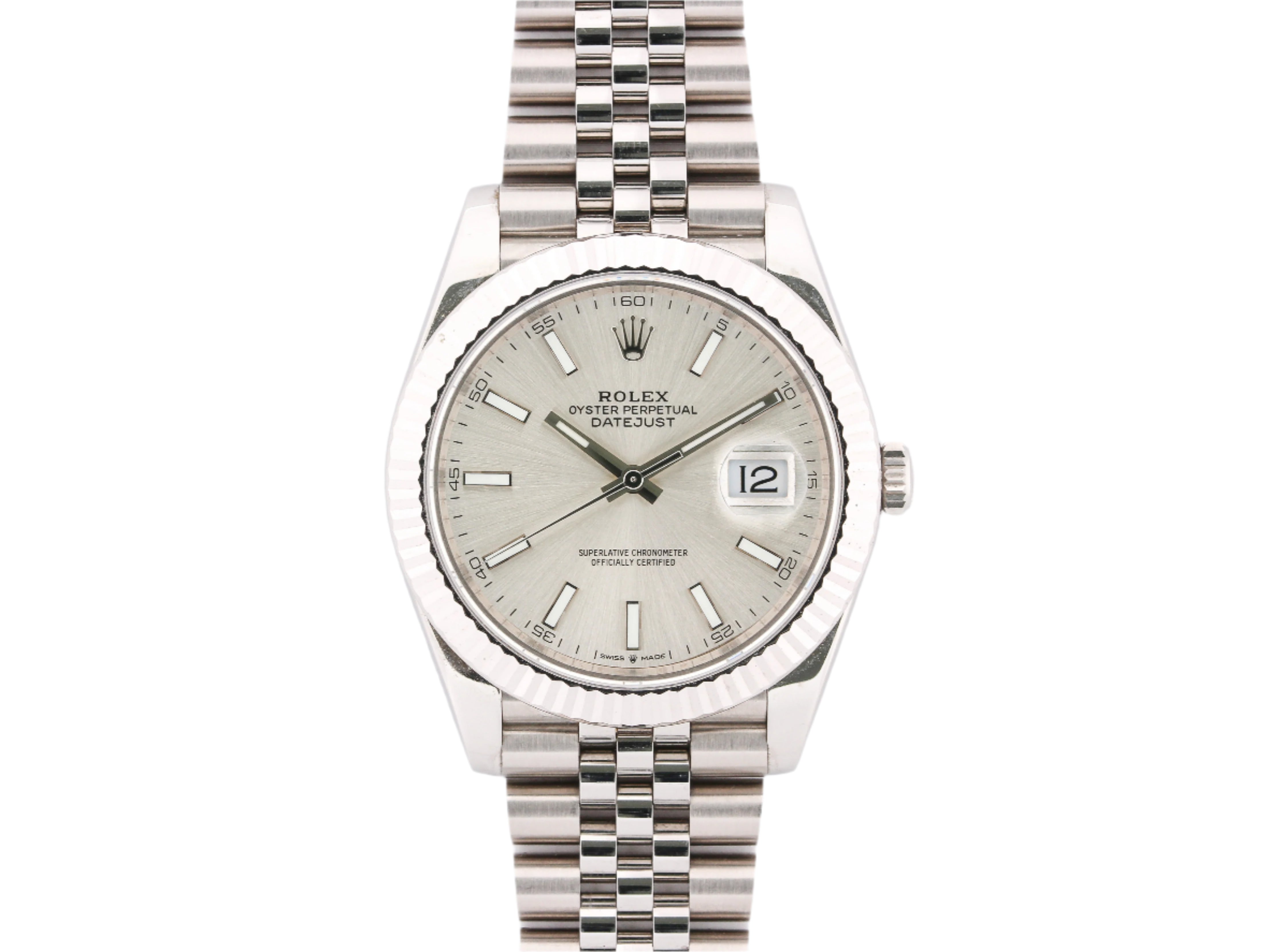 Rolex Datejust 126334 Silver Stick Index Dial on Jubilee Bracelet with Papers