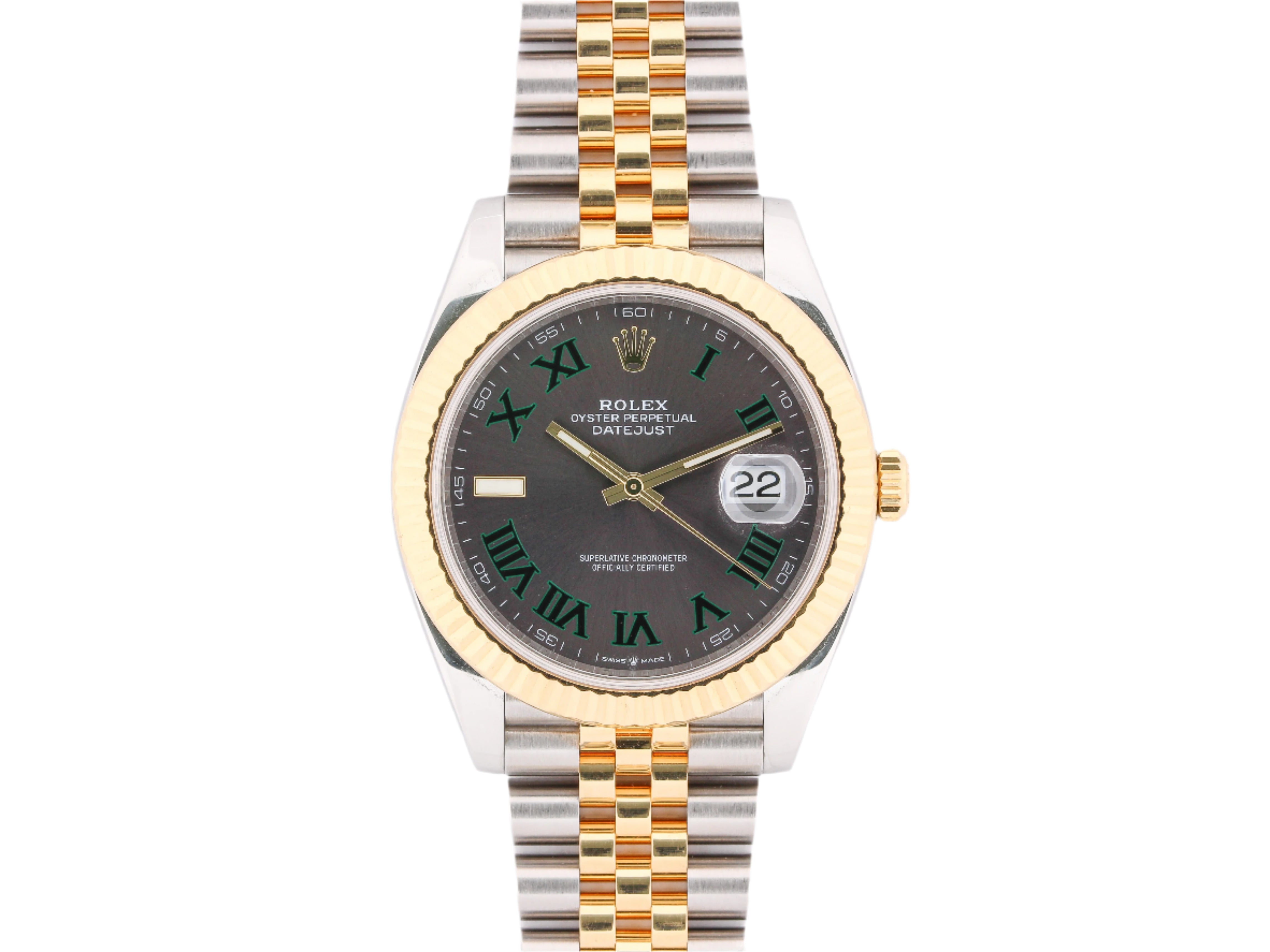 Rolex Datejust 126333 in Steel and Gold Grey "Wimbledon" Dial on Jubilee Bracelet