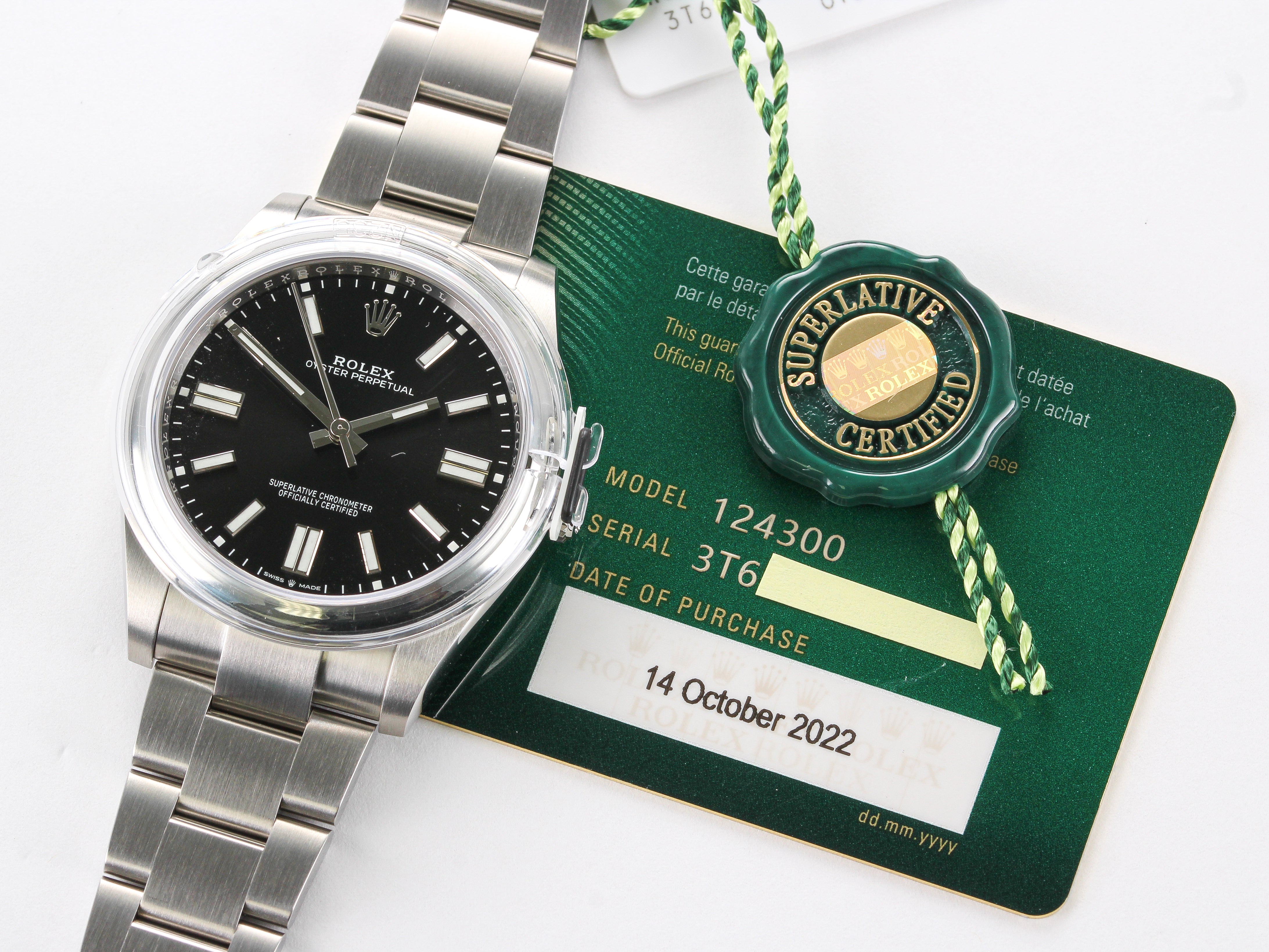 Rolex Oyster Perpetual 124300 Black Dial on Oyster Bracelet with Papers