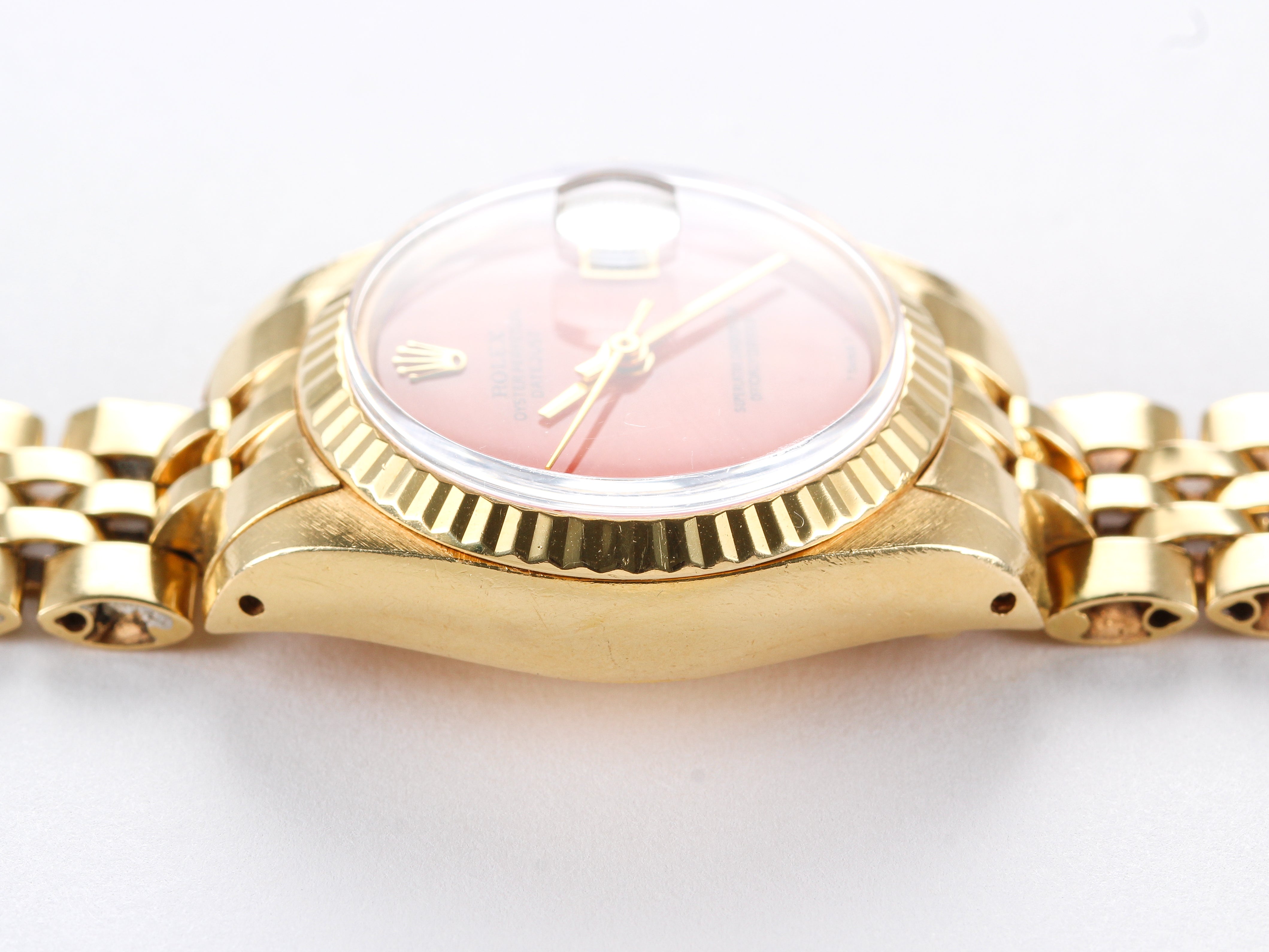 Rolex Ladies Datejust 6917 Coral Dial in Yellow Gold with Papers