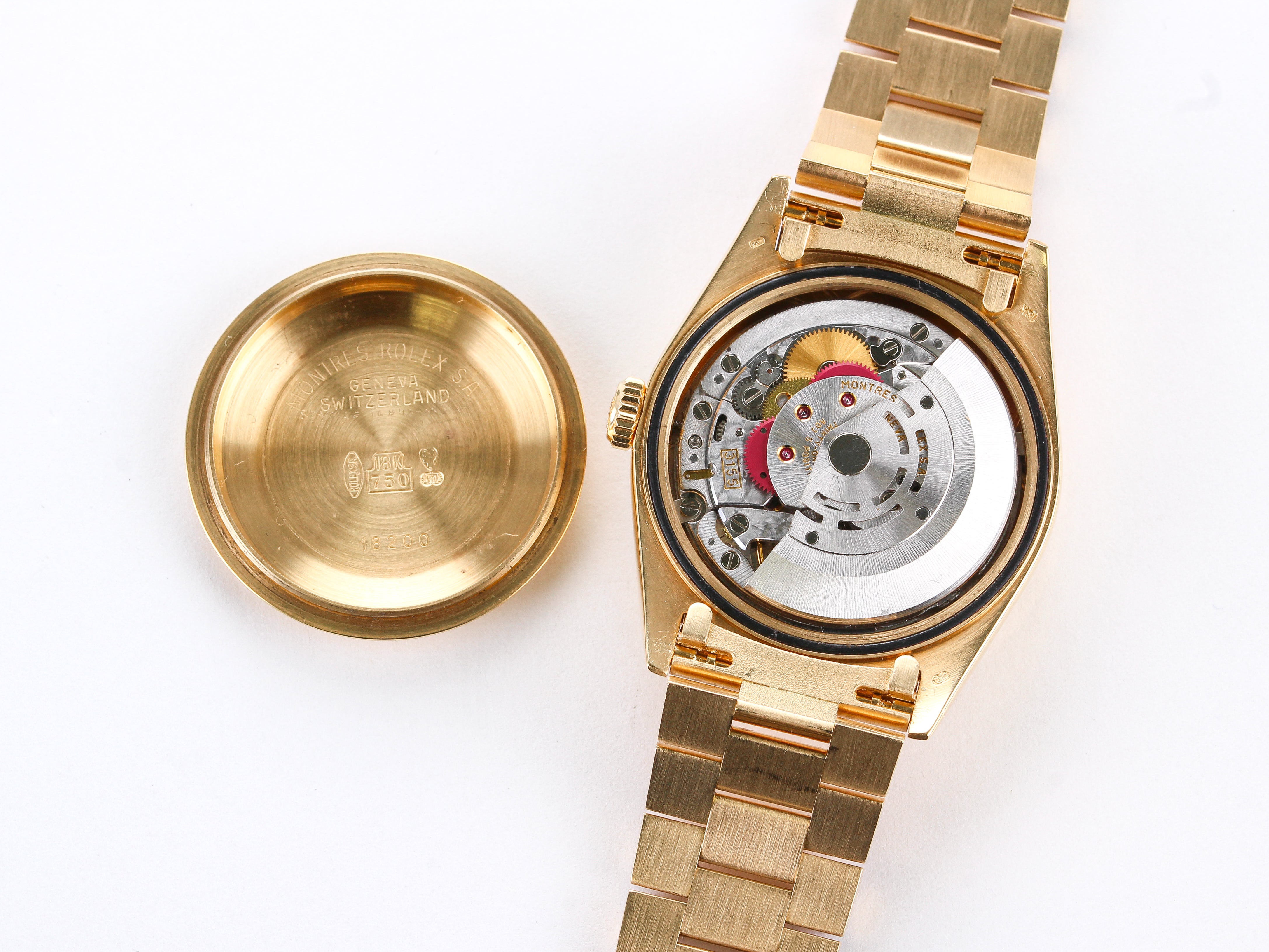 Rolex Day-Date 18038 with Black Onyx Dial in Yellow Gold with Hidden Clasp Bracelet