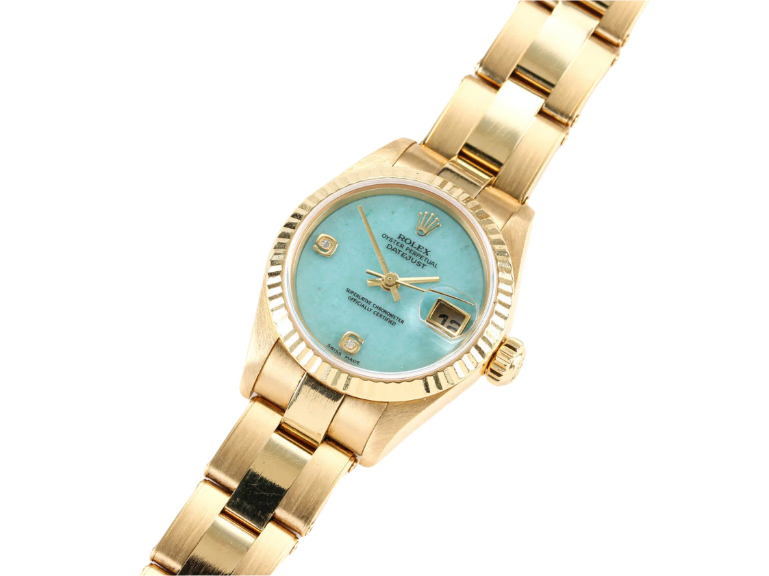 Rolex Ladies Datejust 79178 Jadelite Dial in Yellow Gold with Papers