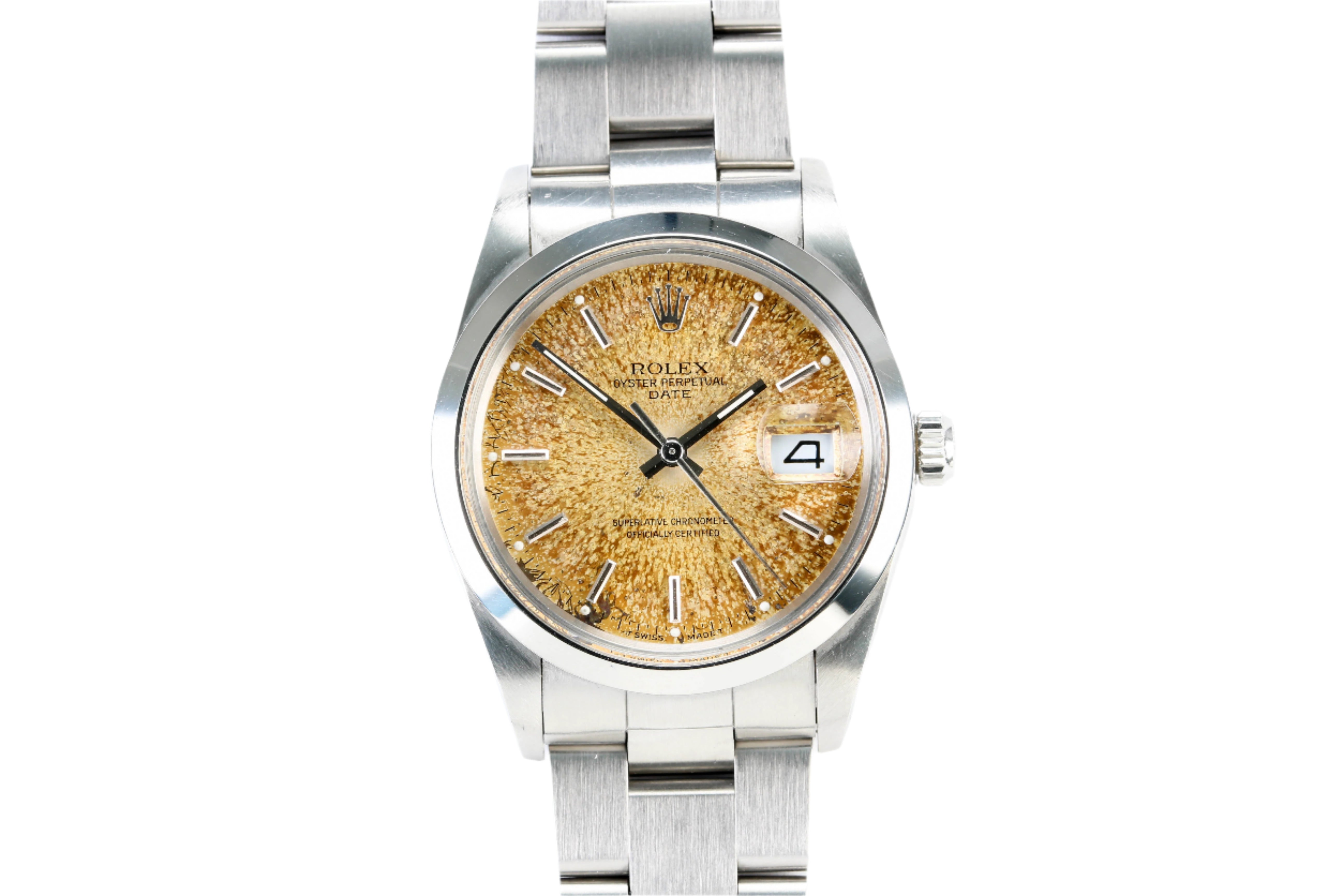 Rolex Date 15000 “Tropical Dial” on Oyster Bracelet