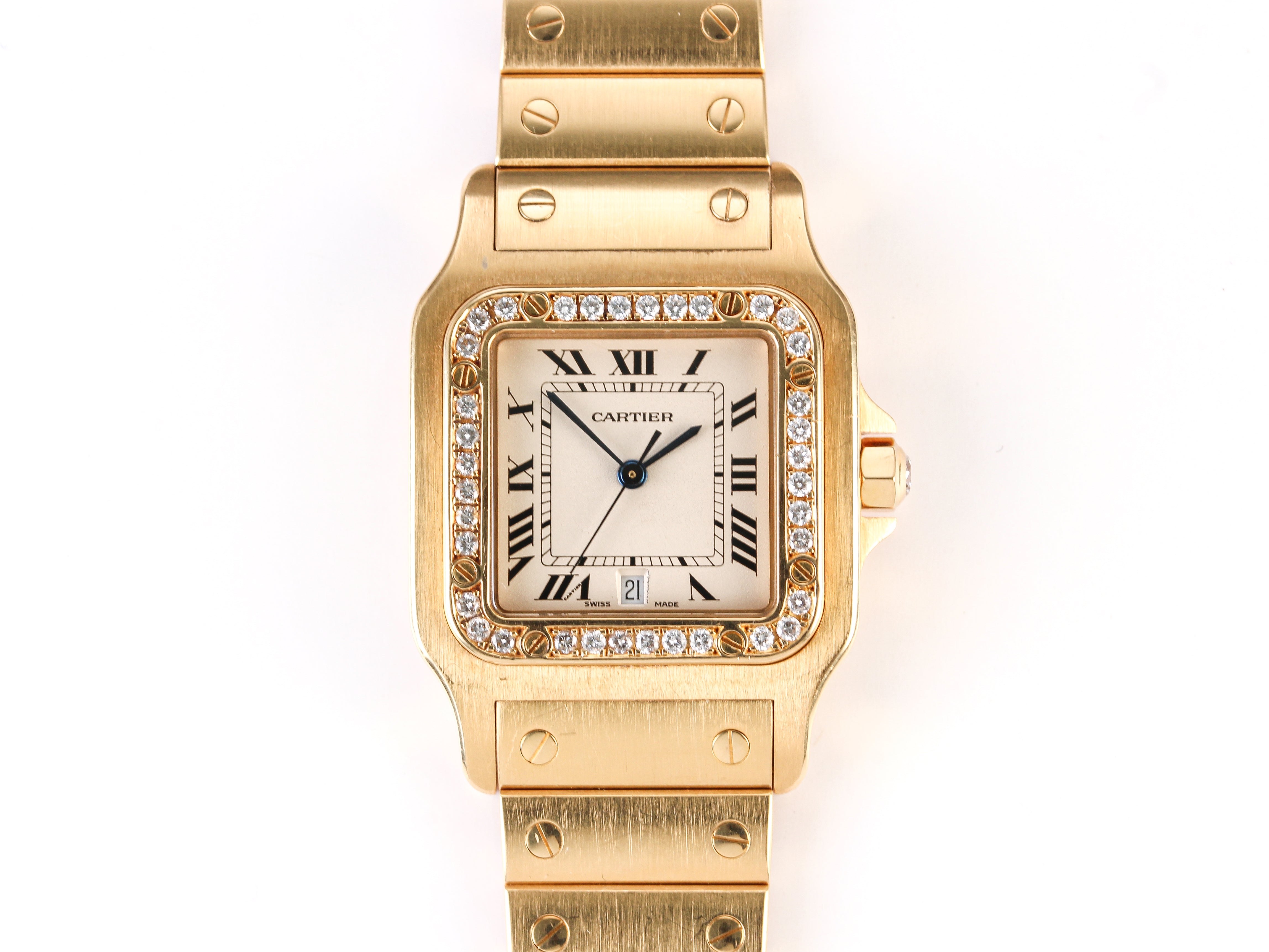 Santos de Cartier '0194' Yellow Gold and Diamond Bezel
