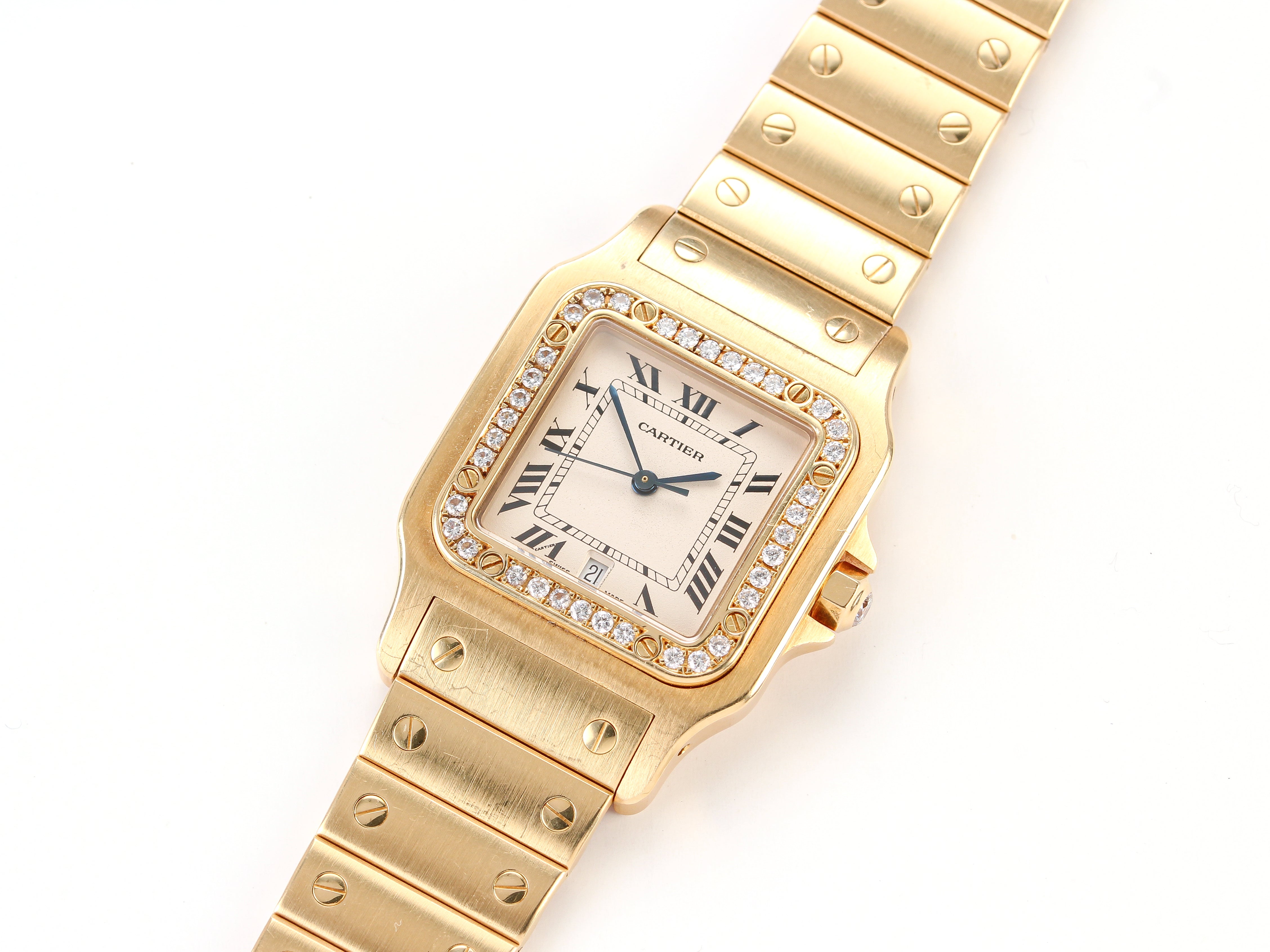 Santos de Cartier '0194' Yellow Gold and Diamond Bezel