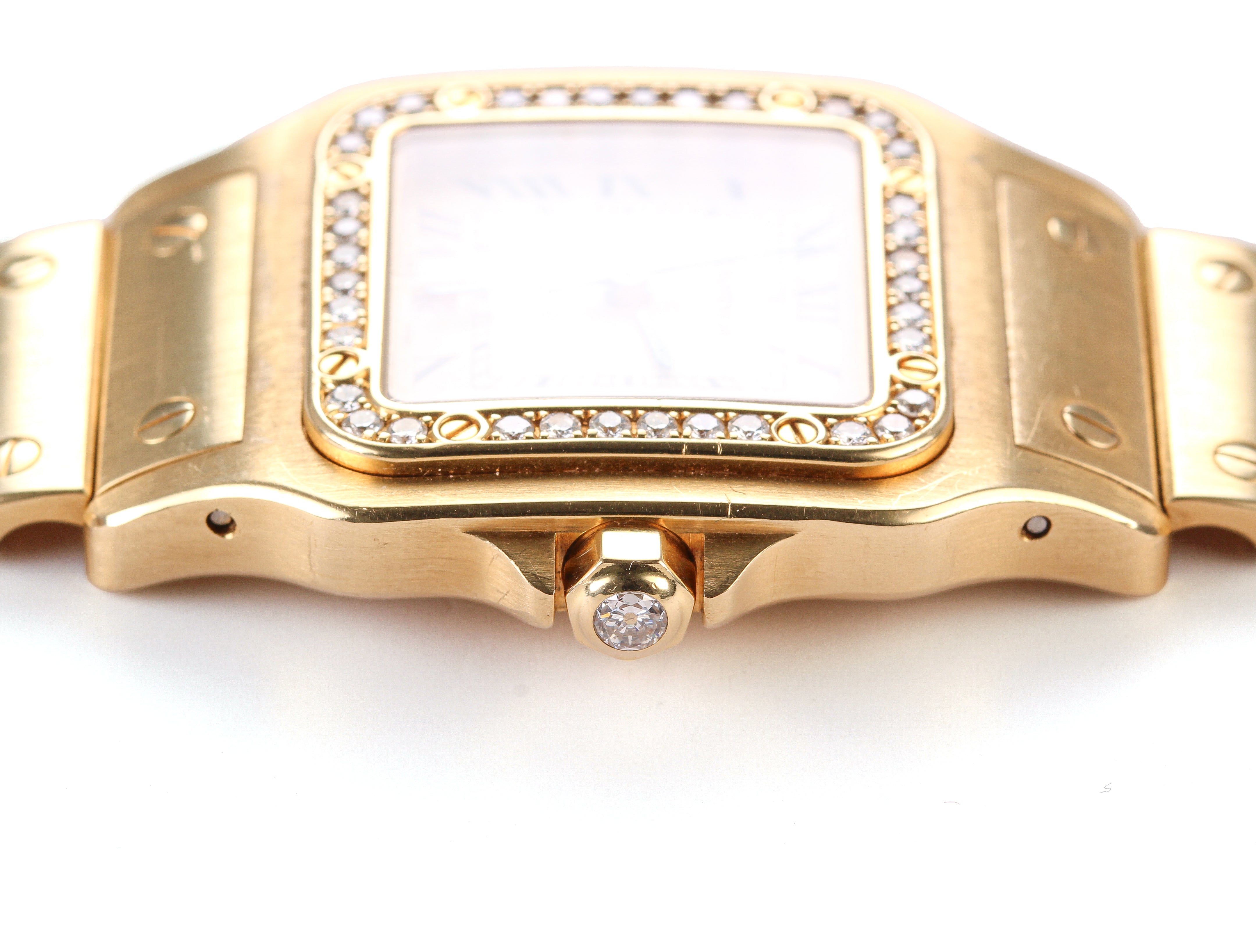 Santos de Cartier '0194' Yellow Gold and Diamond Bezel