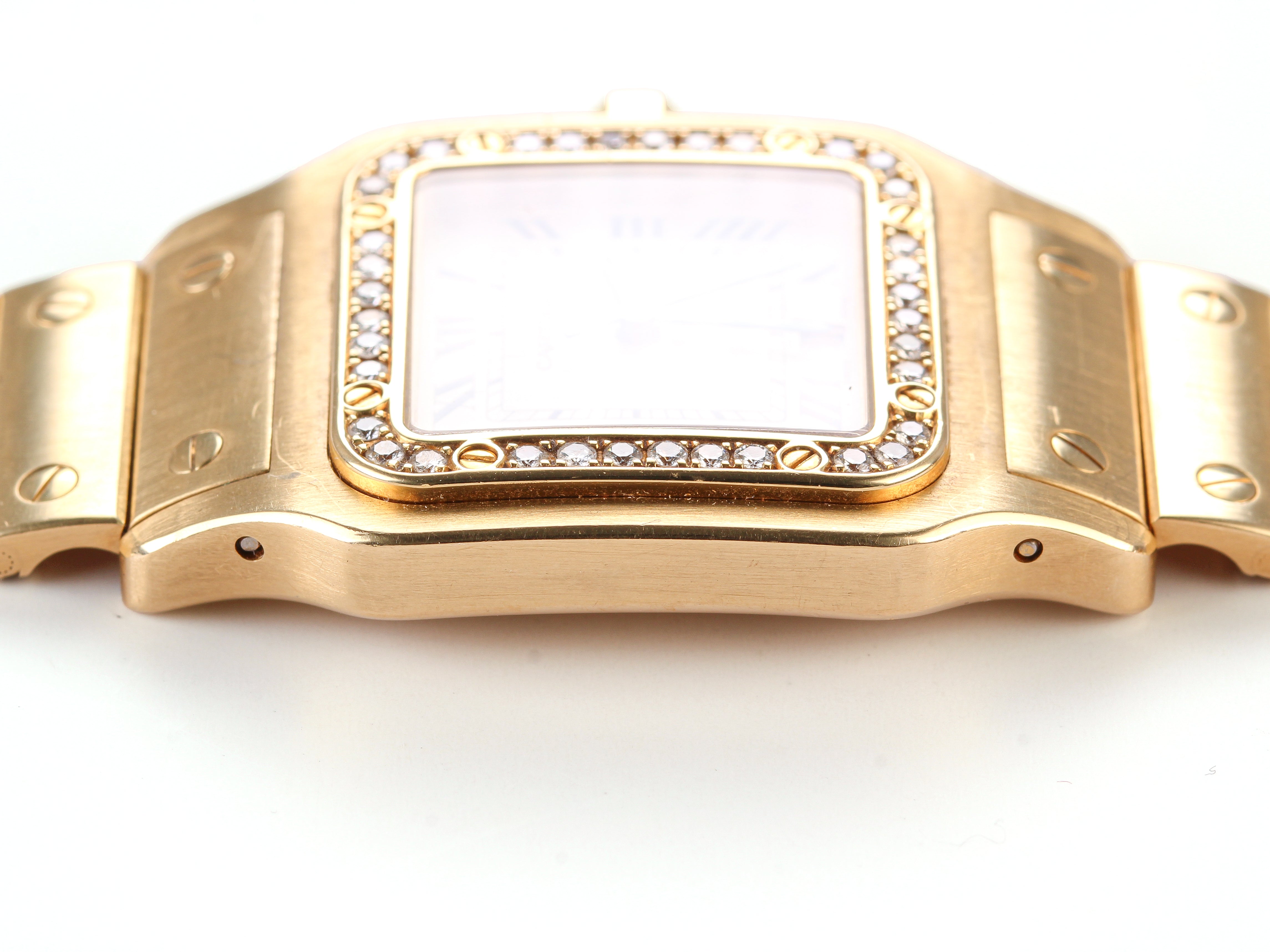 Santos de Cartier '0194' Yellow Gold and Diamond Bezel