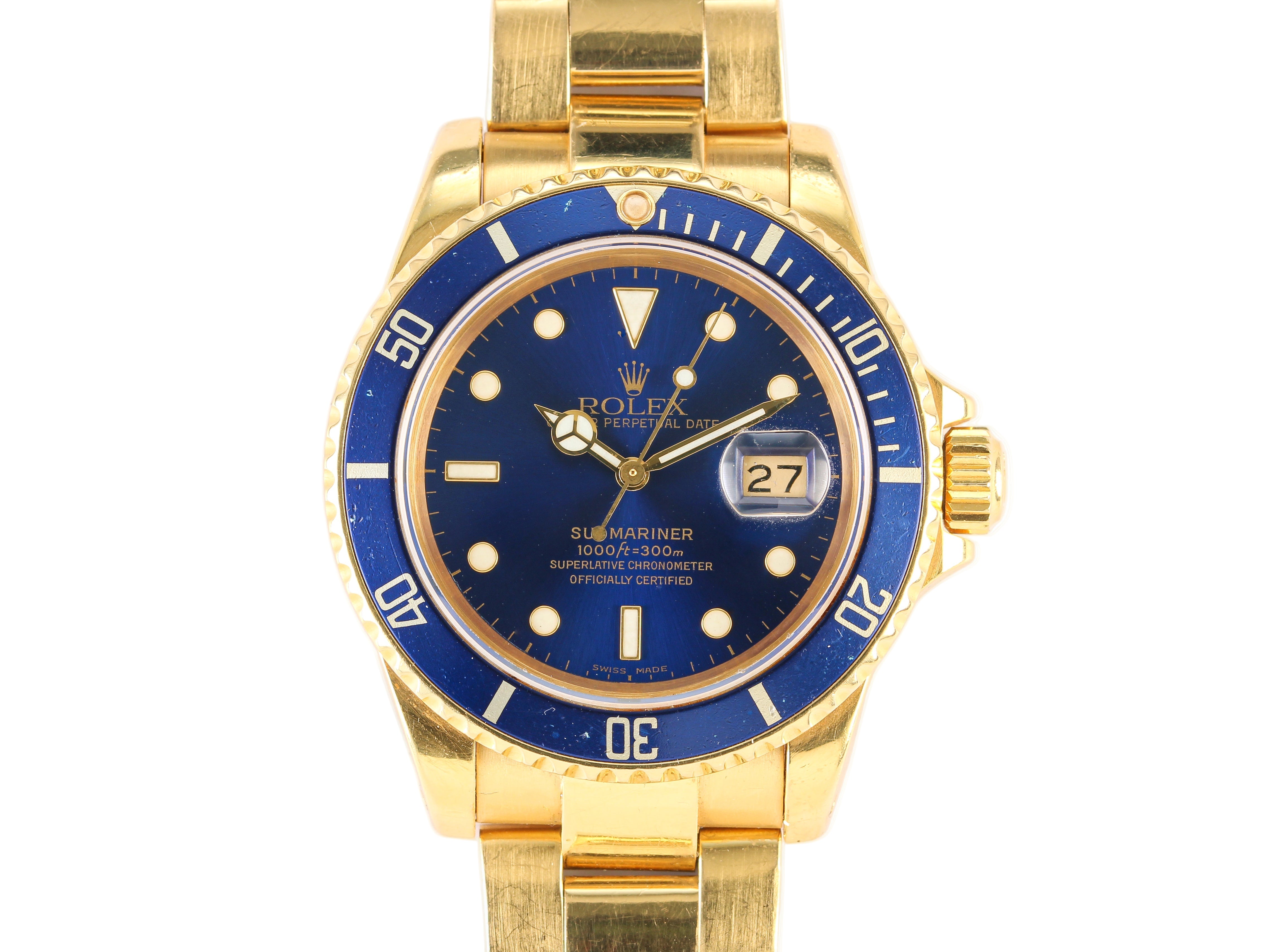 Rolex Submariner '16808' 18K Yellow Gold