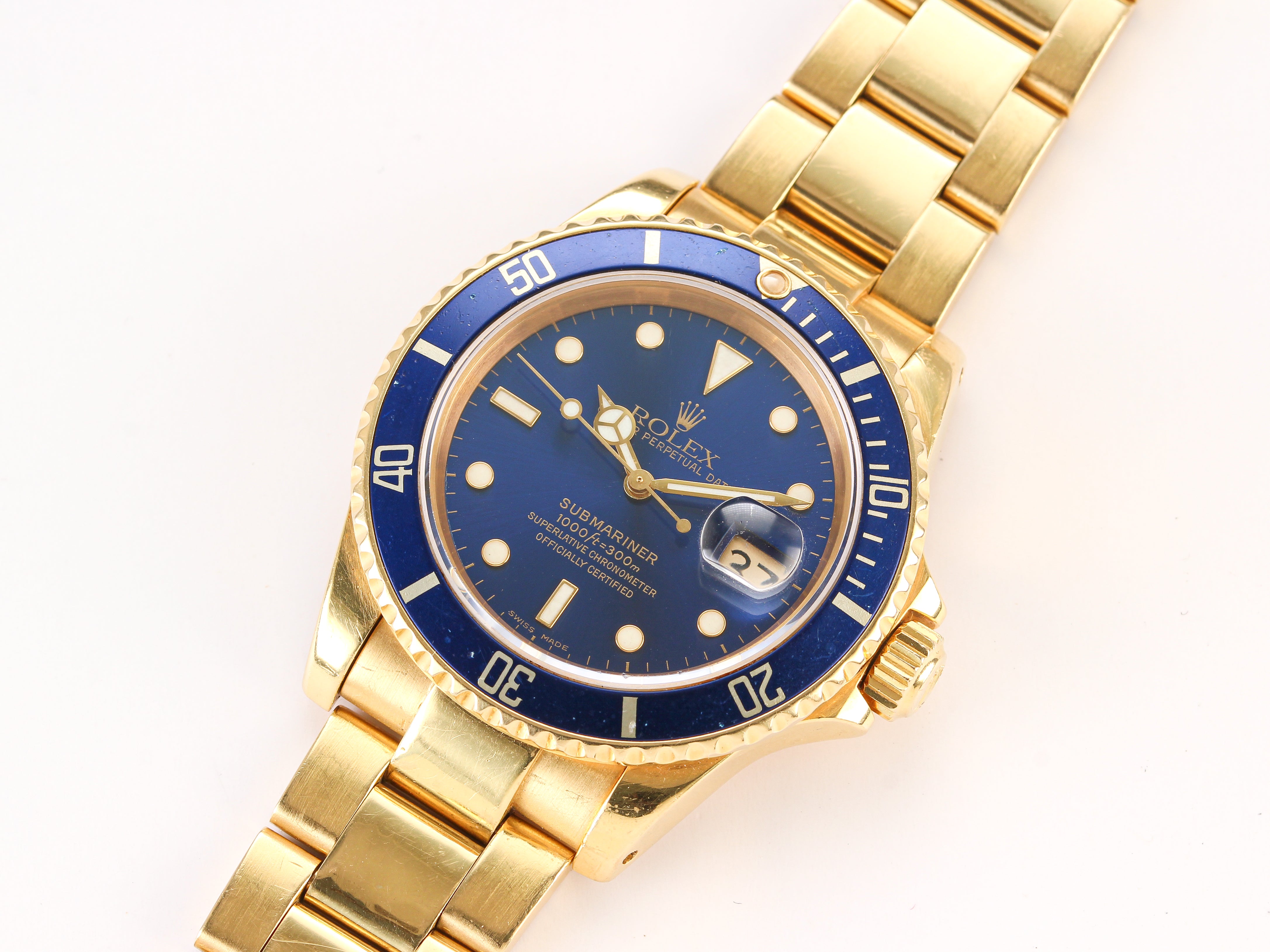 Rolex Submariner '16808' 18K Yellow Gold