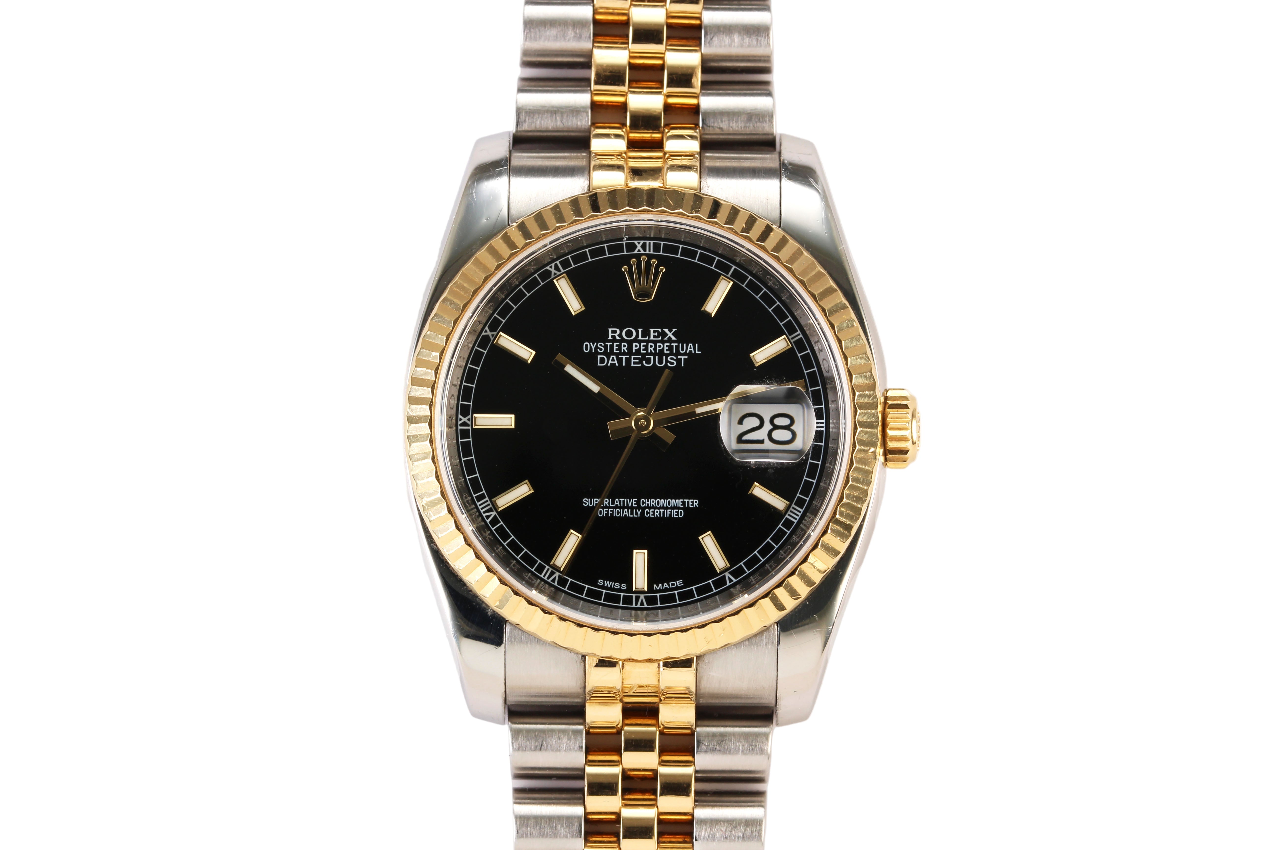 Rolex Datejust 36mm '116233' Steel & 18K Yellow Gold
