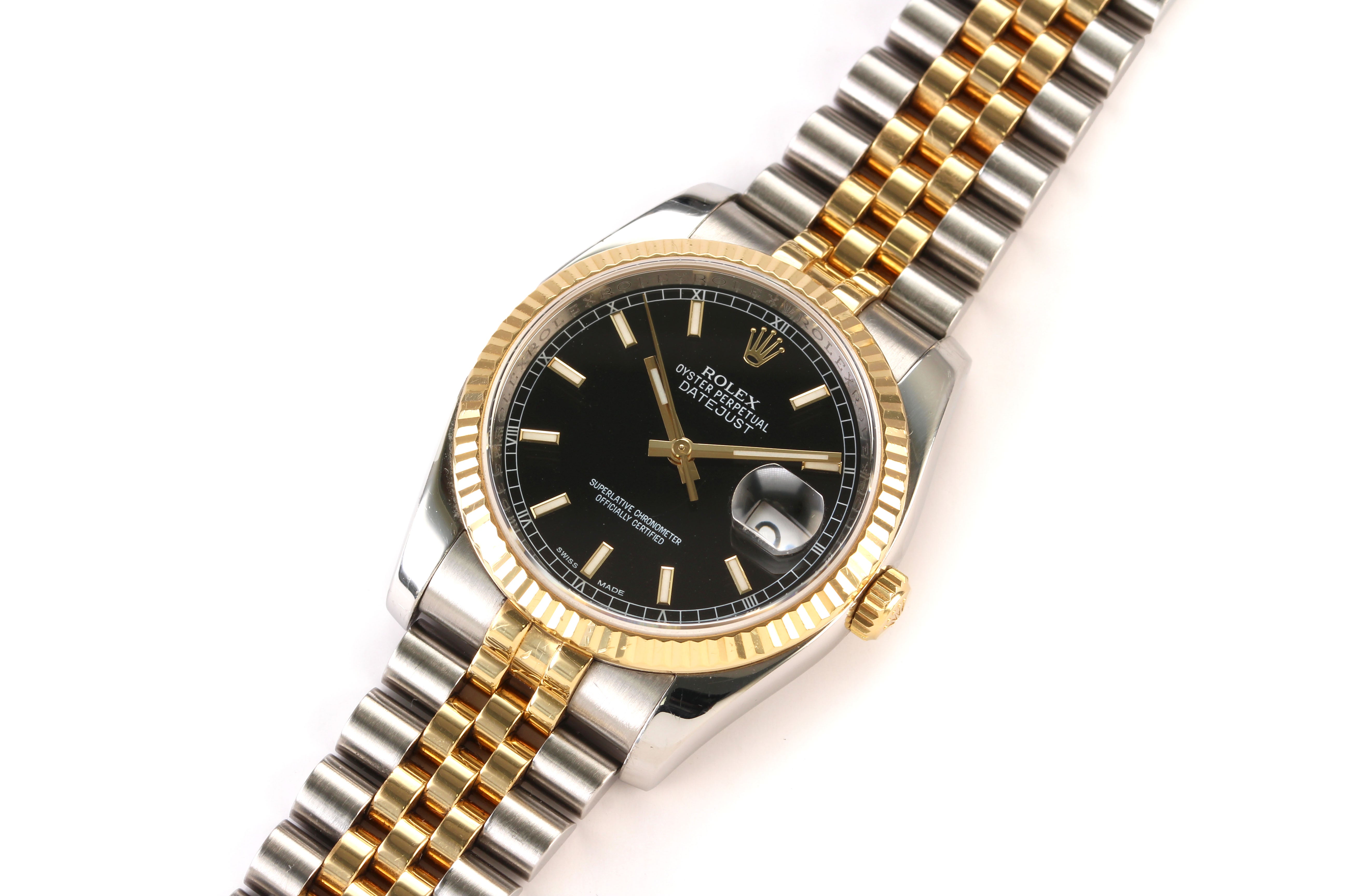 Rolex Datejust 36mm '116233' Steel & 18K Yellow Gold
