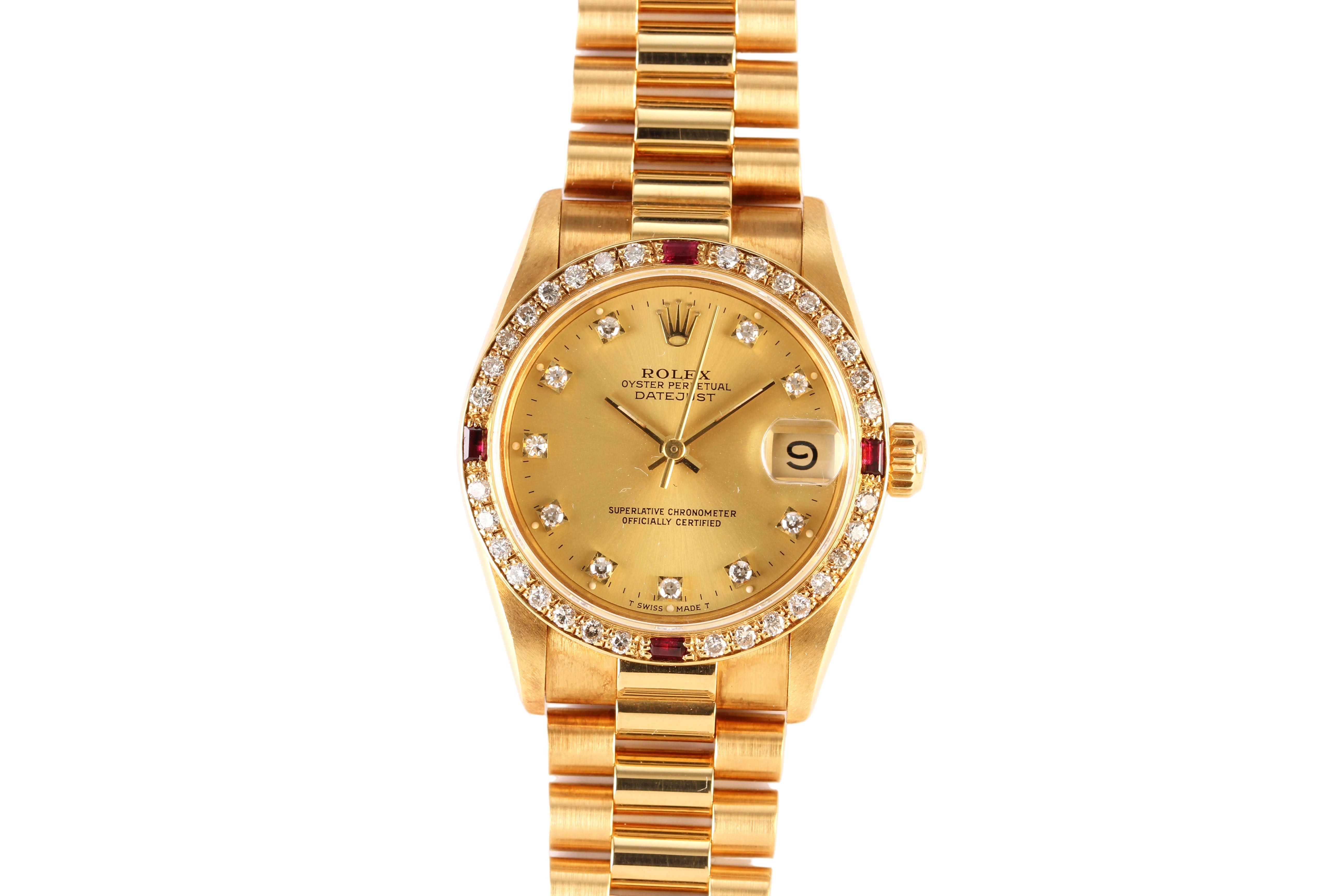Rolex Datejust President 31mm '68278' 18K Yellow Gold Factory Diamond Dial