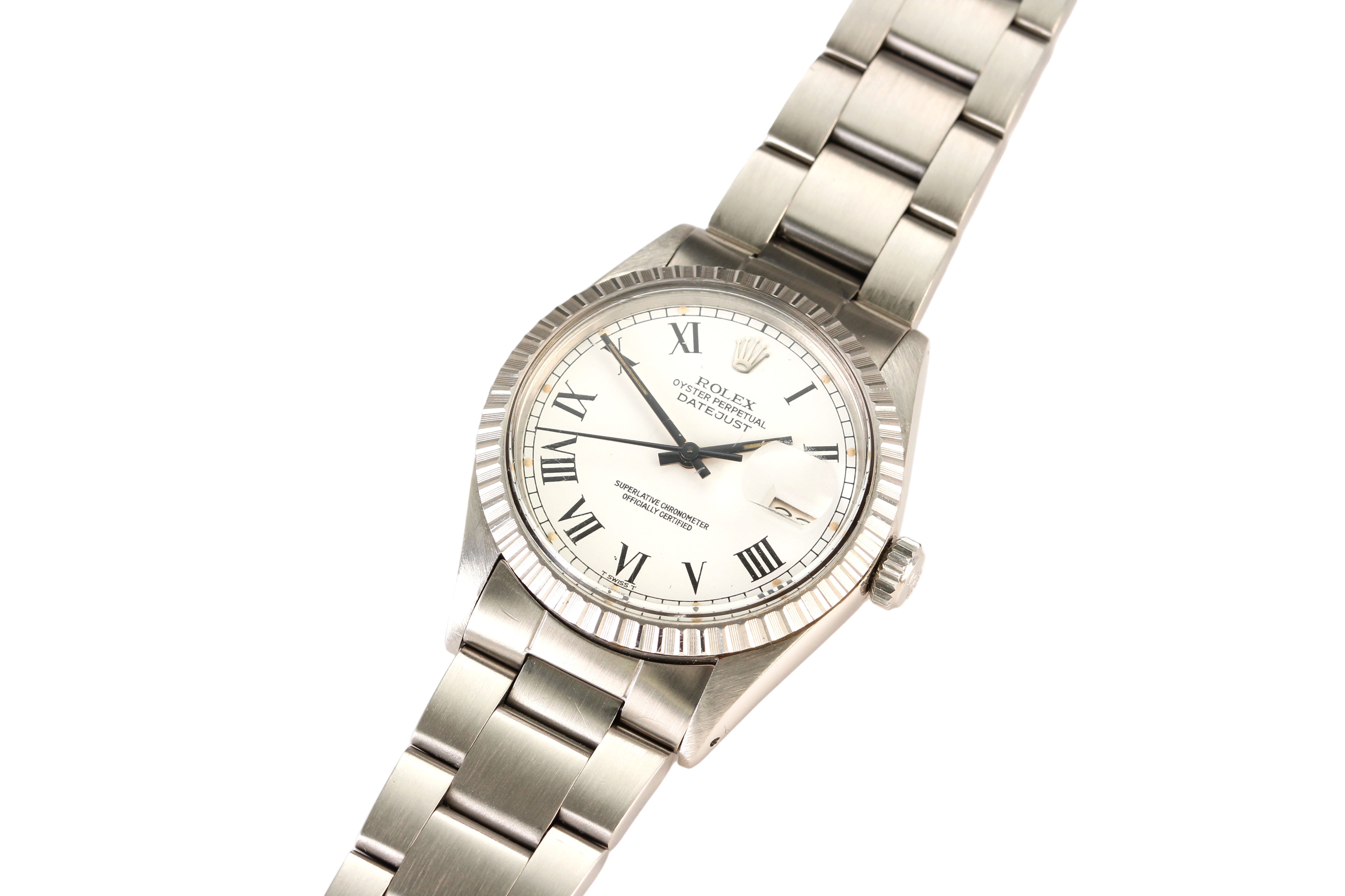 Rolex Datejust 36mm '16030' White Buckley Dial Steel