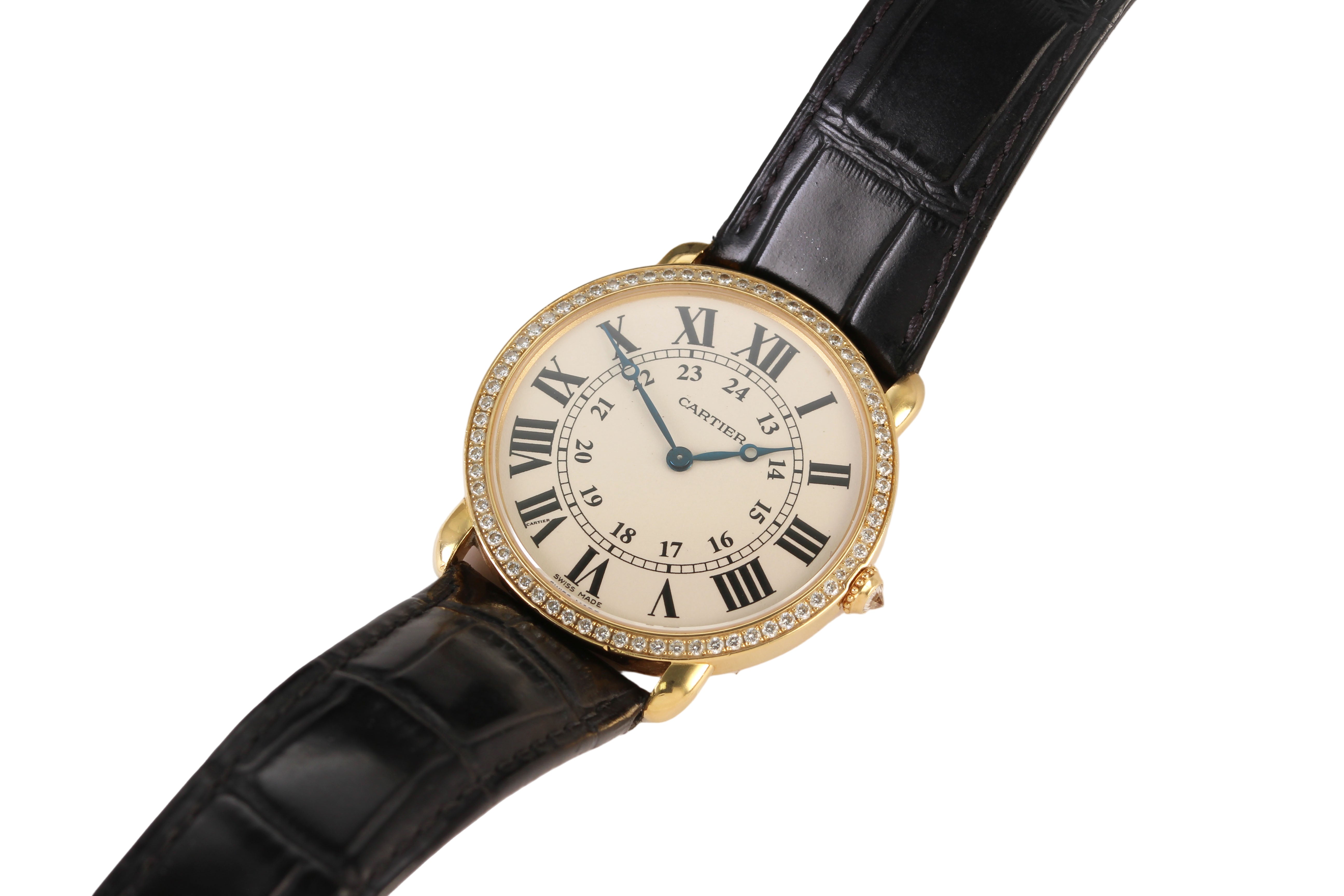 Cartier Ronde 36mm 'WR000451' Factory Diamond 18K Yellow Gold
