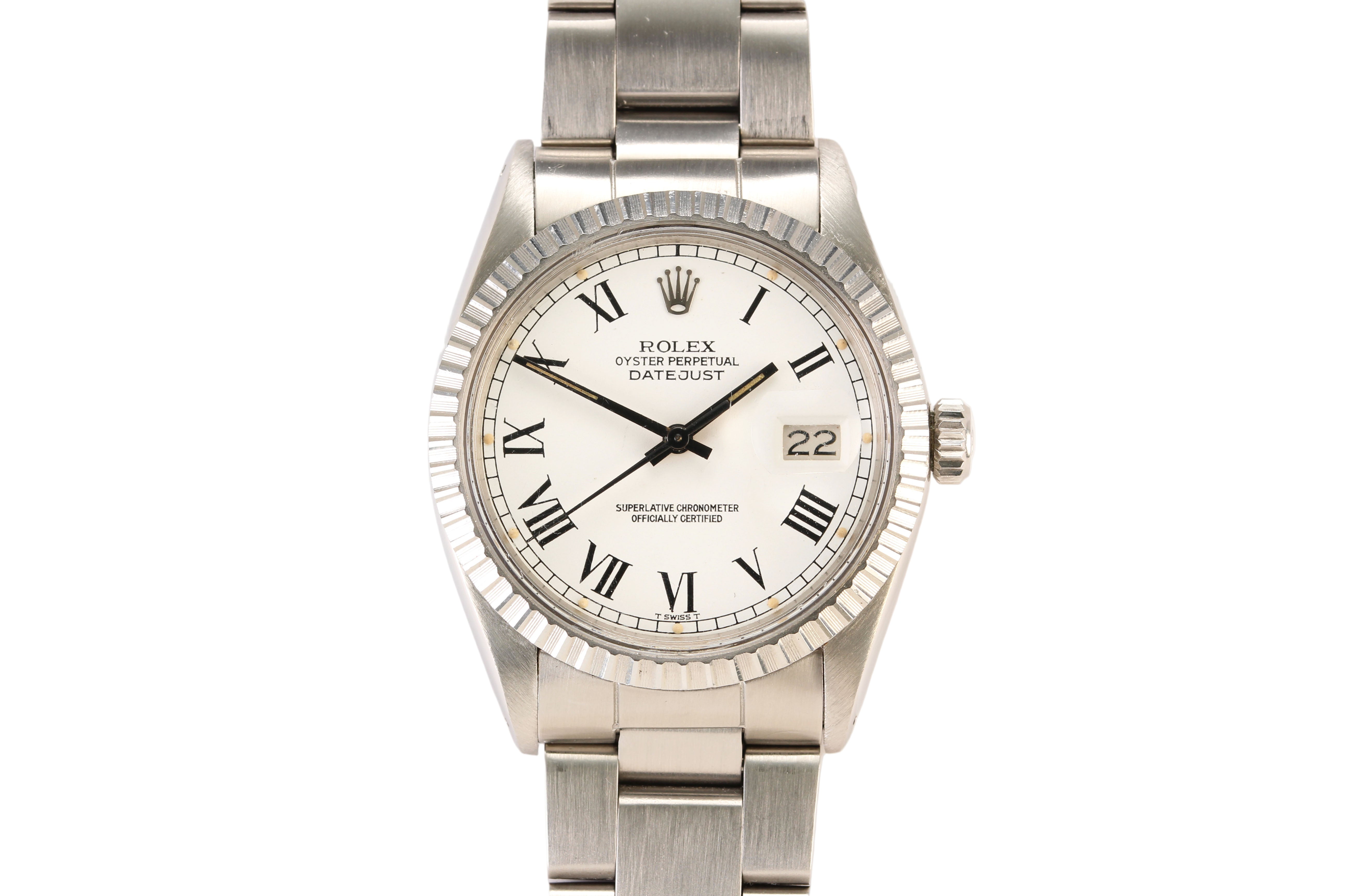 Rolex Datejust 36mm '16030' White Buckley Dial Steel