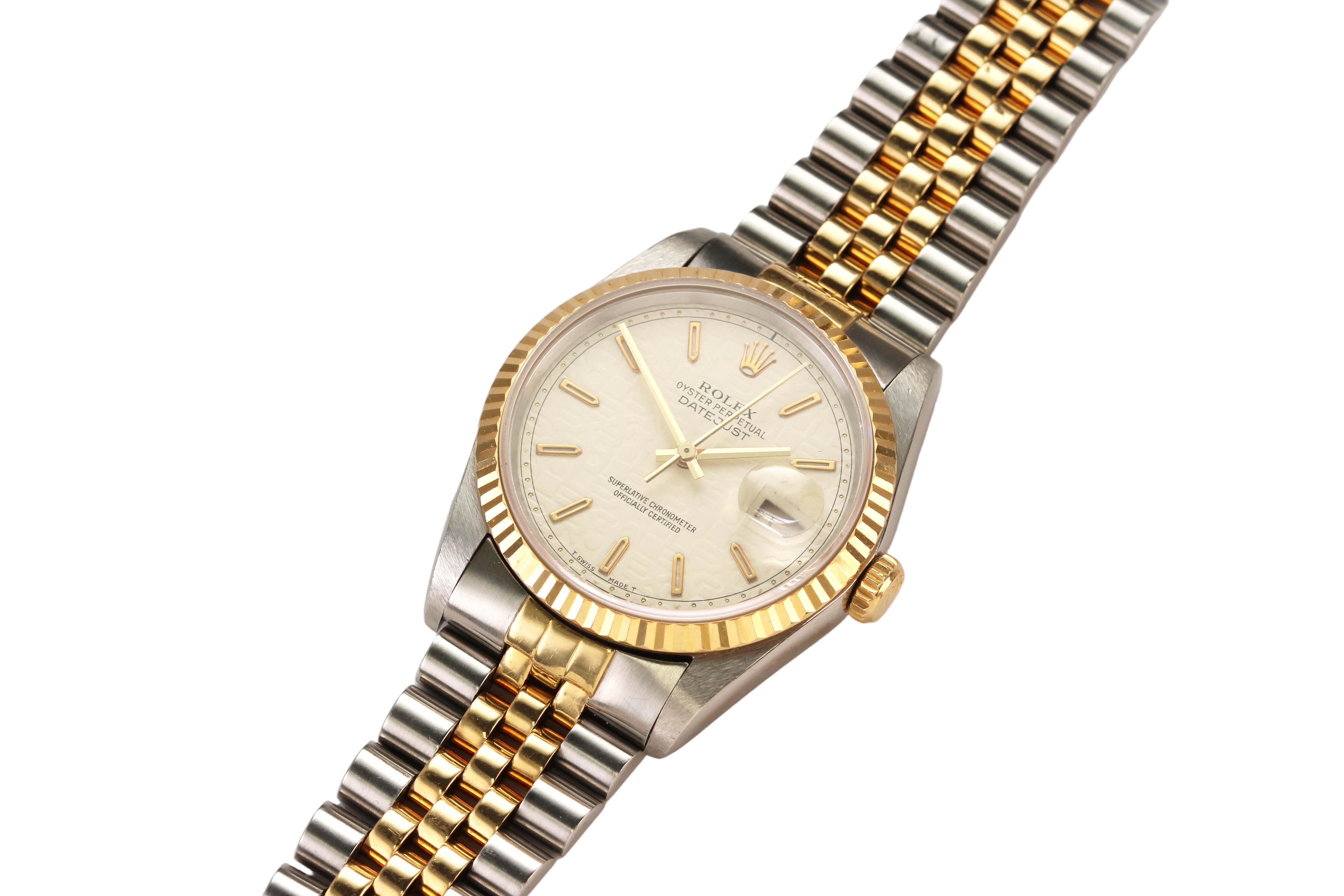 Rolex Datejust 36mm '16233' Anniversary Dial 18K Yellow Gold/Steel