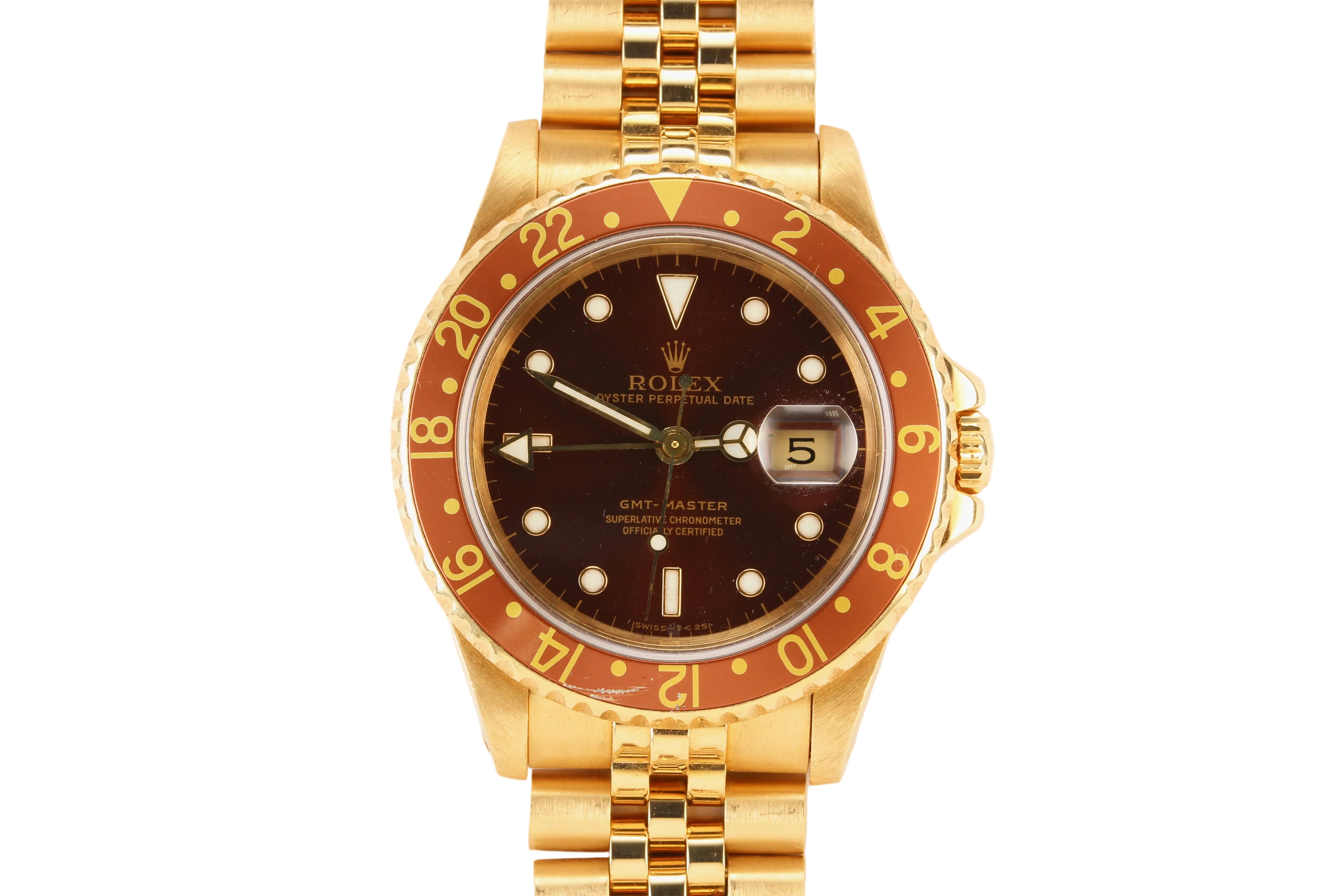 Rolex GMT-Master 40mm '16718' Root Beer 18K Yellow Gold