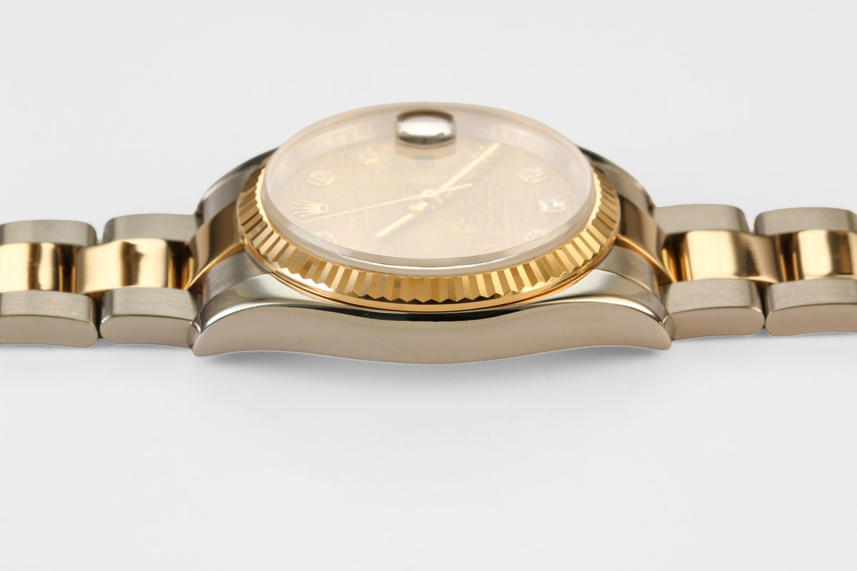 Rolex Datejust 36mm '116233' Steel & 18K Yellow Gold Champagne Anniversary Diamond Dial