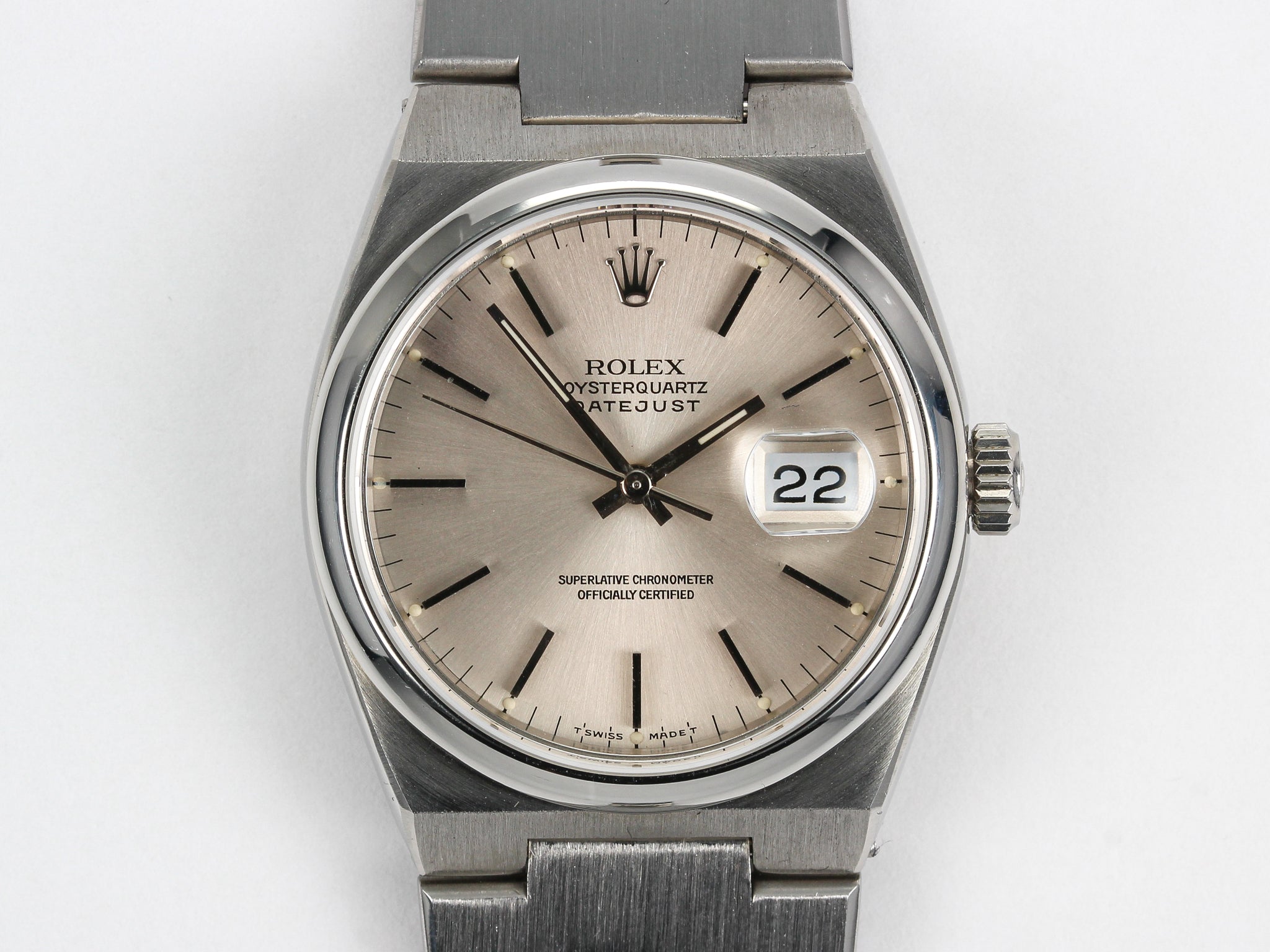 Rolex Oysterquartz Datejust 17000 Silver Dial in Steel Case and Bracelet