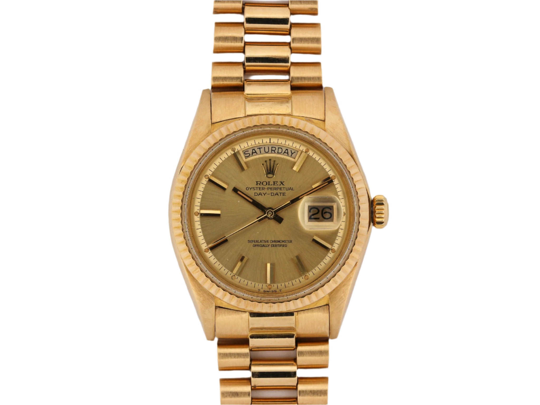 Rolex Day-Date 1803 Champagne Dial in Yellow Gold with Folded Clasp Bracelet