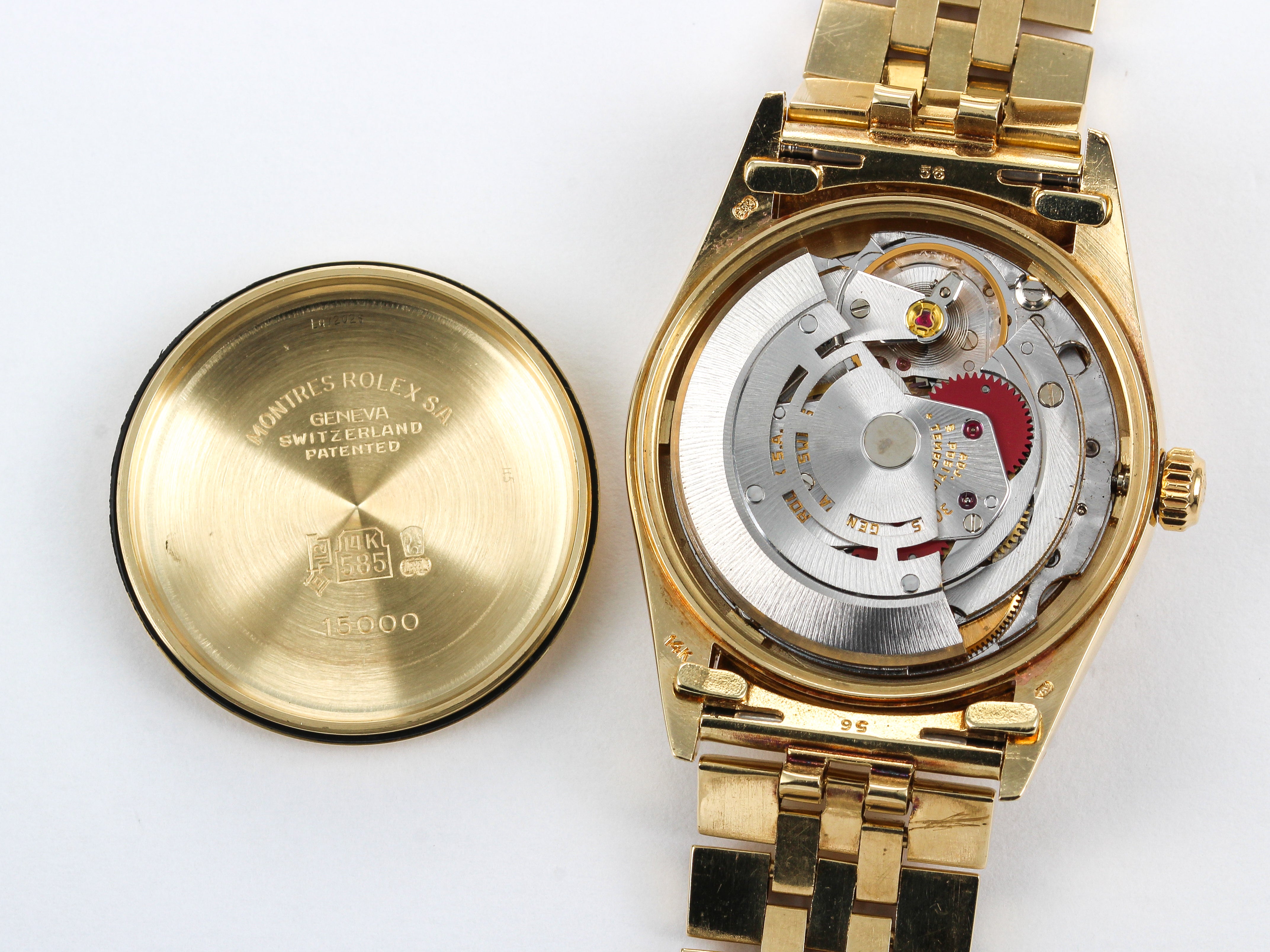 Rolex Date 15000 Champagne Dial in 14K Yellow Gold Case and Jubilee Bracelet