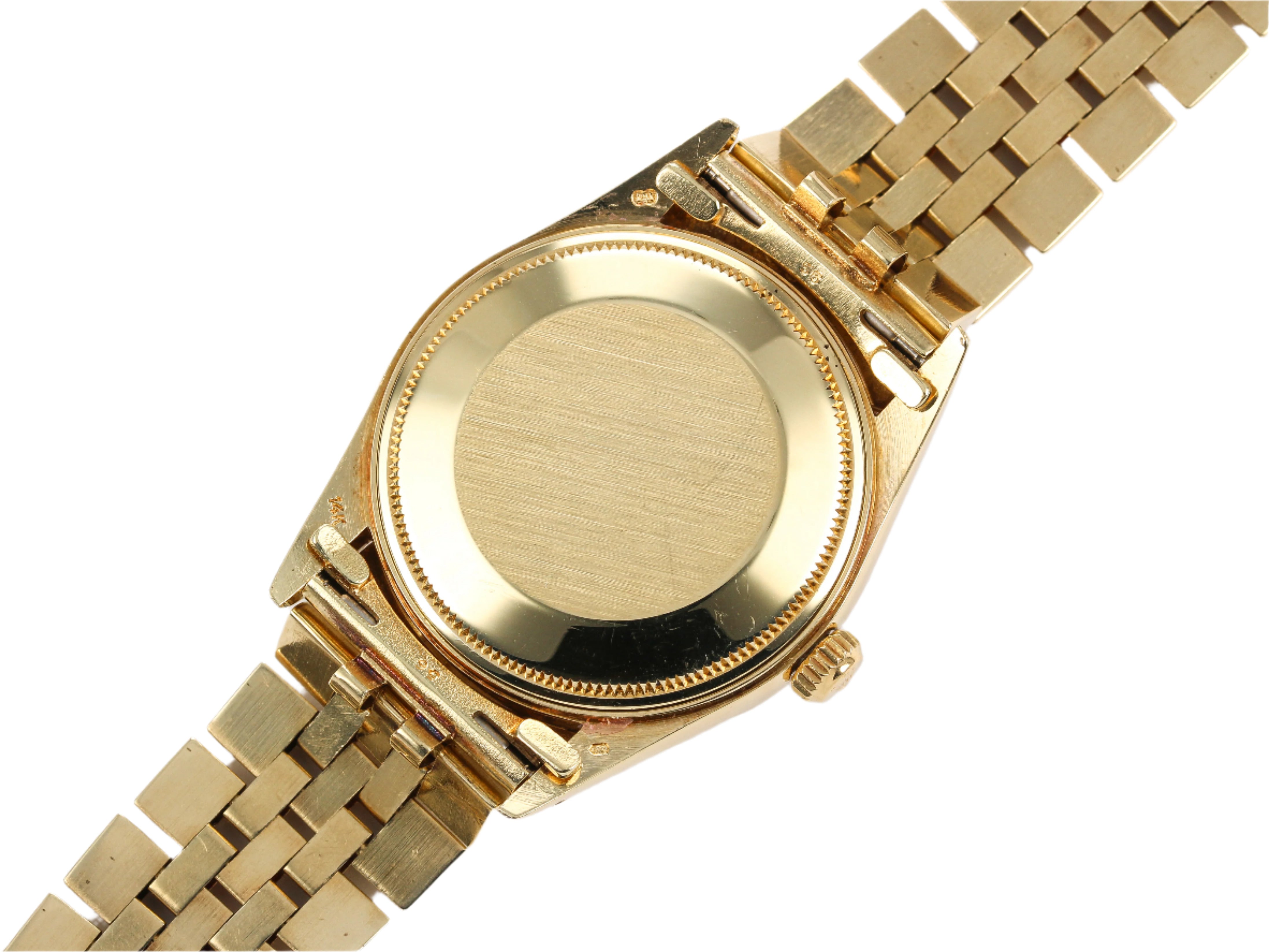 Rolex Date 15000 Champagne Dial in 14K Yellow Gold Case and Jubilee Bracelet