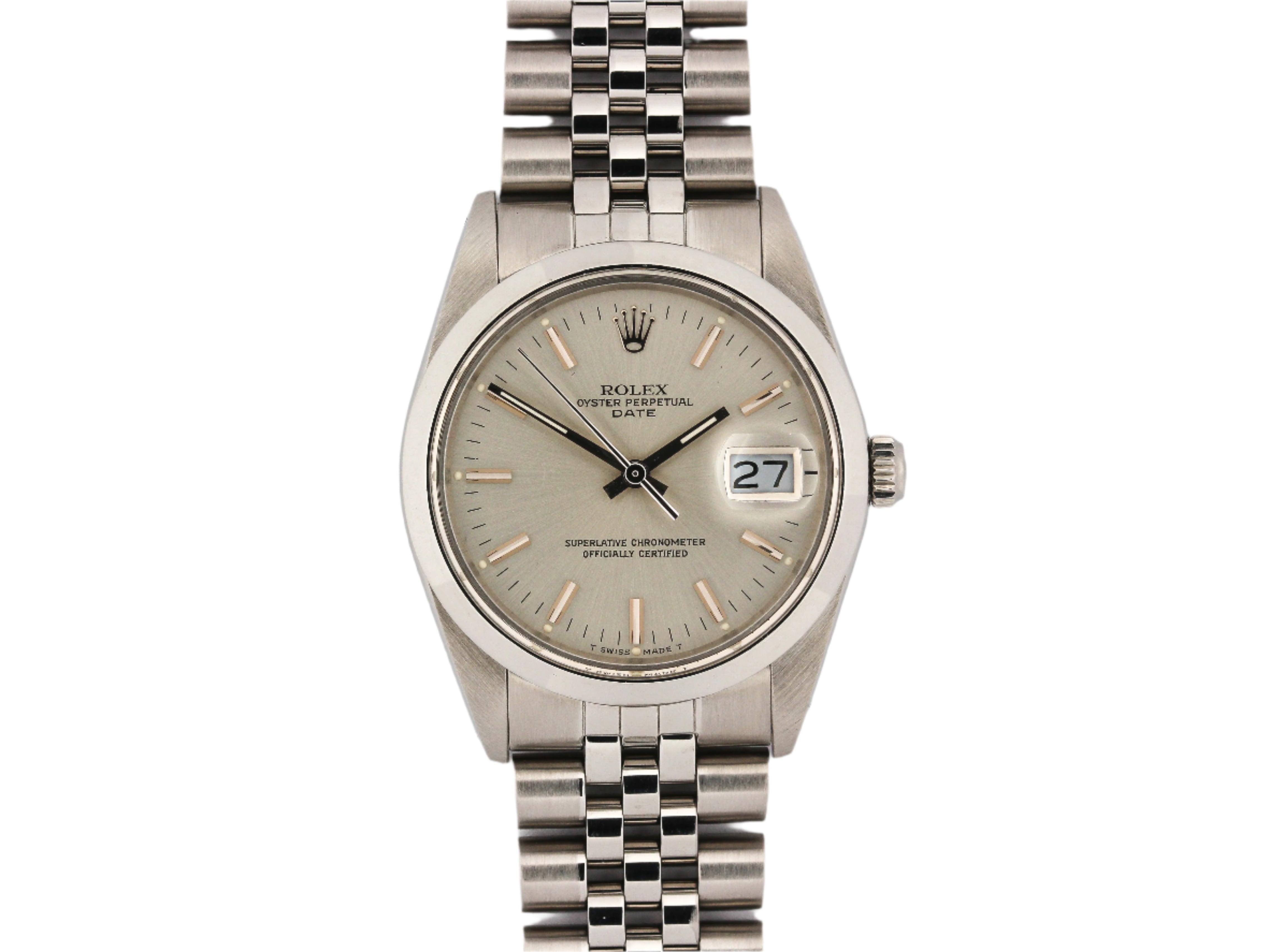 Rolex Date 15000 Silver Dial on Jubilee Bracelet