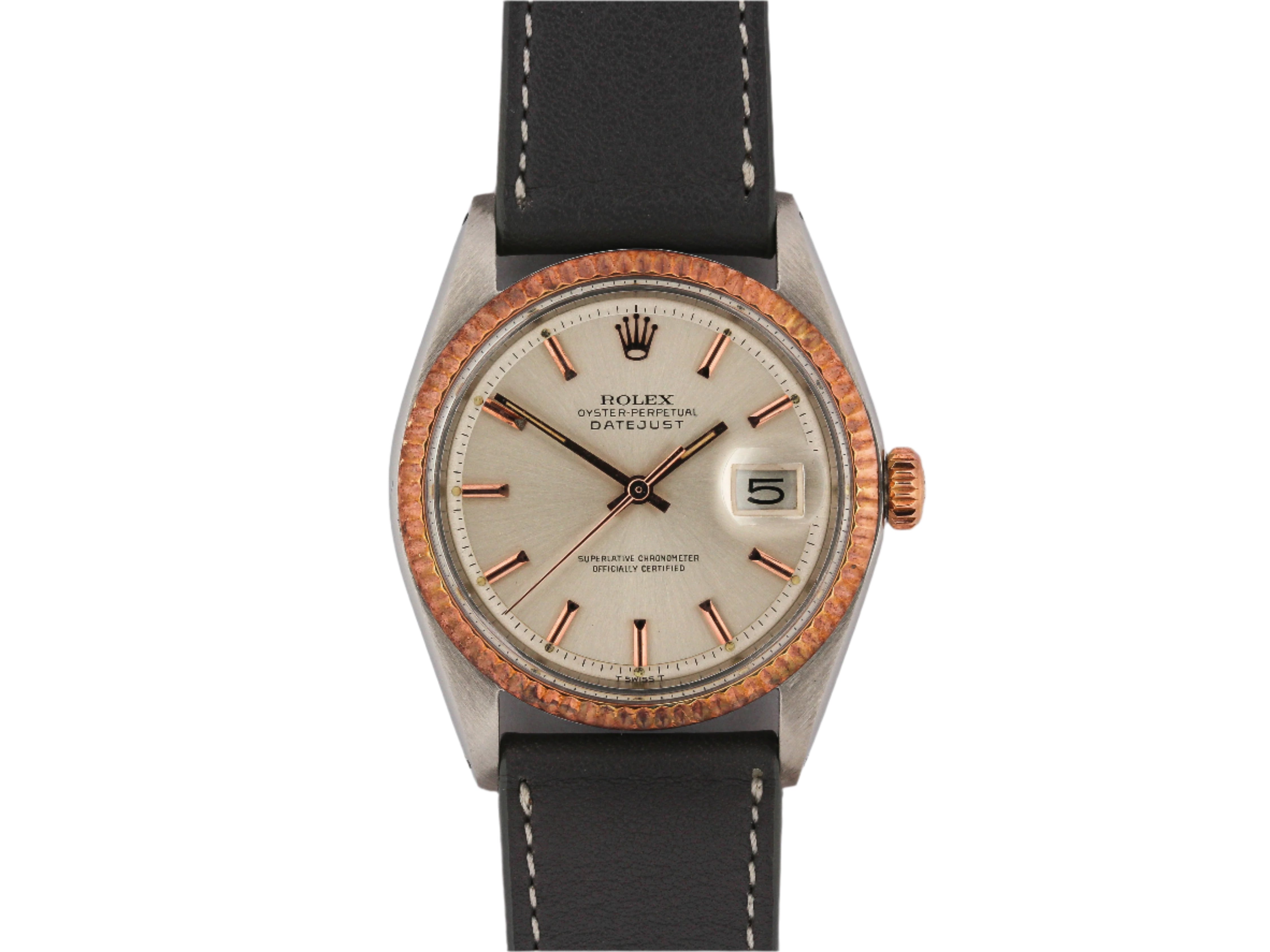 Rolex Datejust 1601 in Steel & Gold on Leather Strap