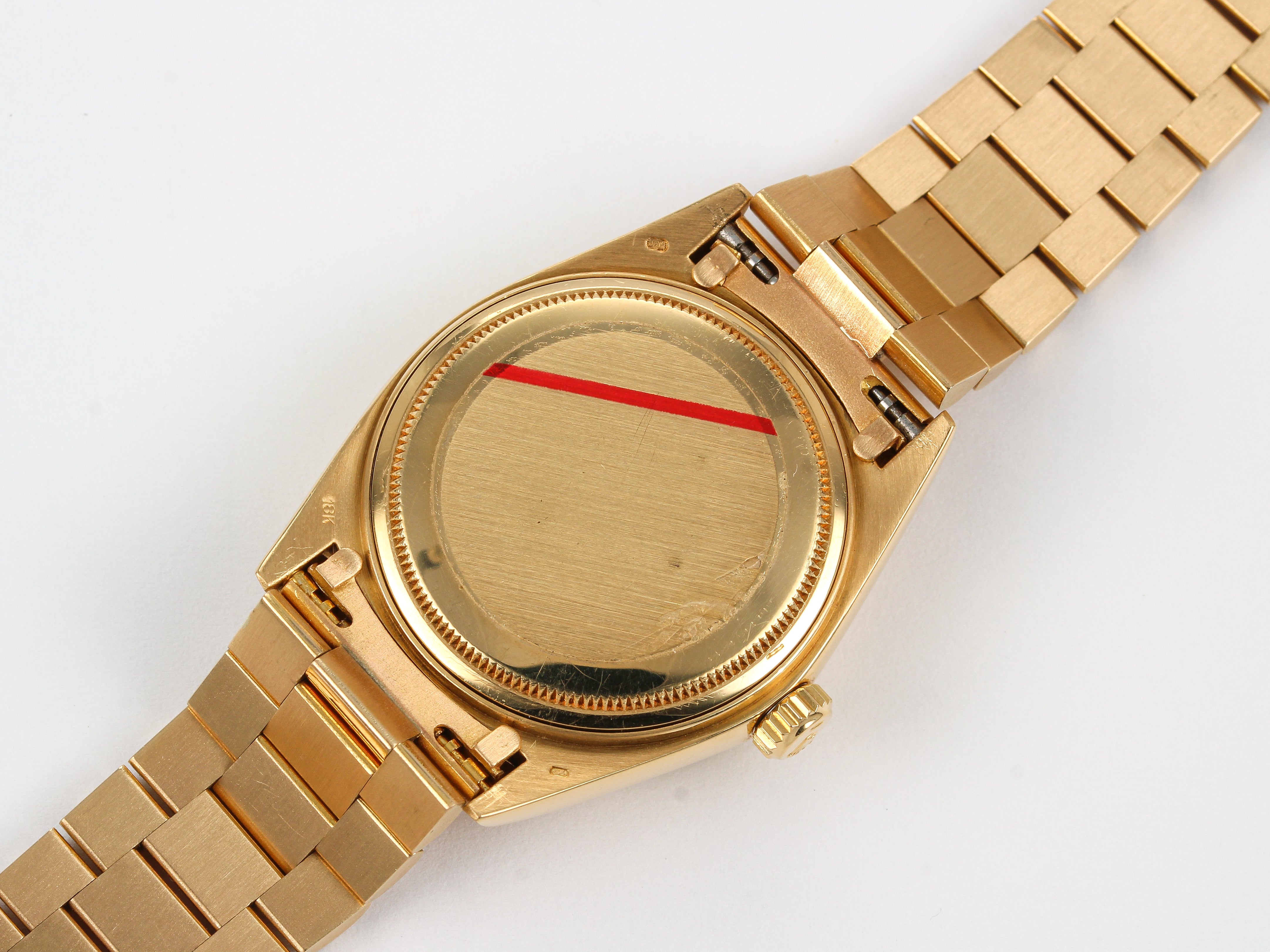 Rolex Day-Date 18038 with Silver Dial in Yellow Gold with Hidden Clasp Bracelet