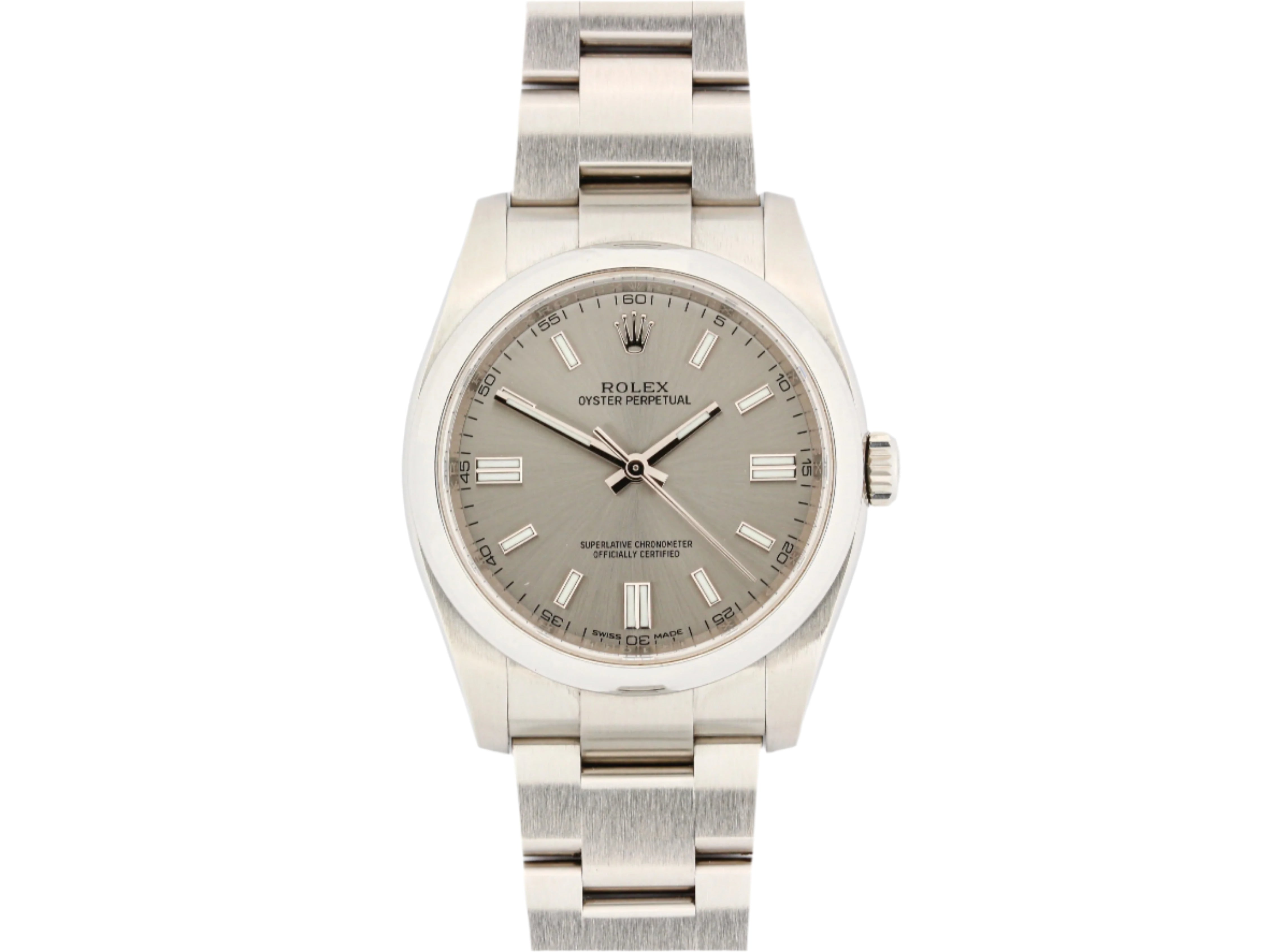 Rolex Oyster Perpetual 116000 Silver Dial on Oyster Bracelet with Papers